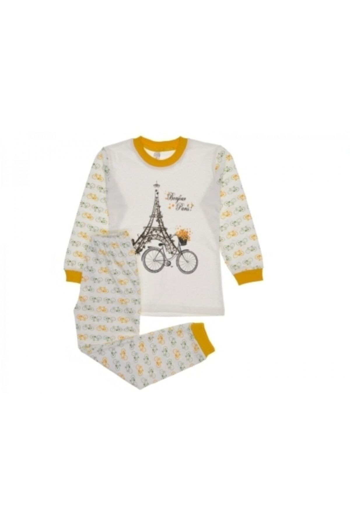 Murat Baby Eyfel Kulesi Baskılı Kız Pijama Takımı Sarı 6-7 Yaş
