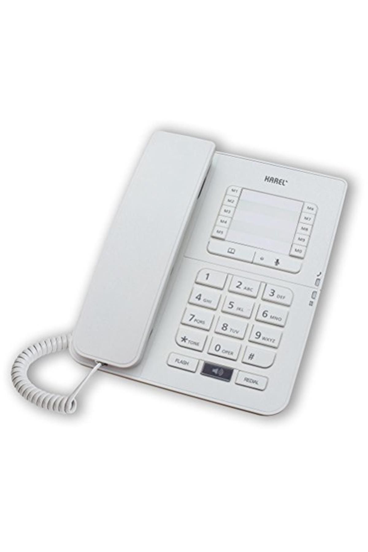KAREL Tm142 Krem Tm142 Krem Kablolu Telefon Beyaz