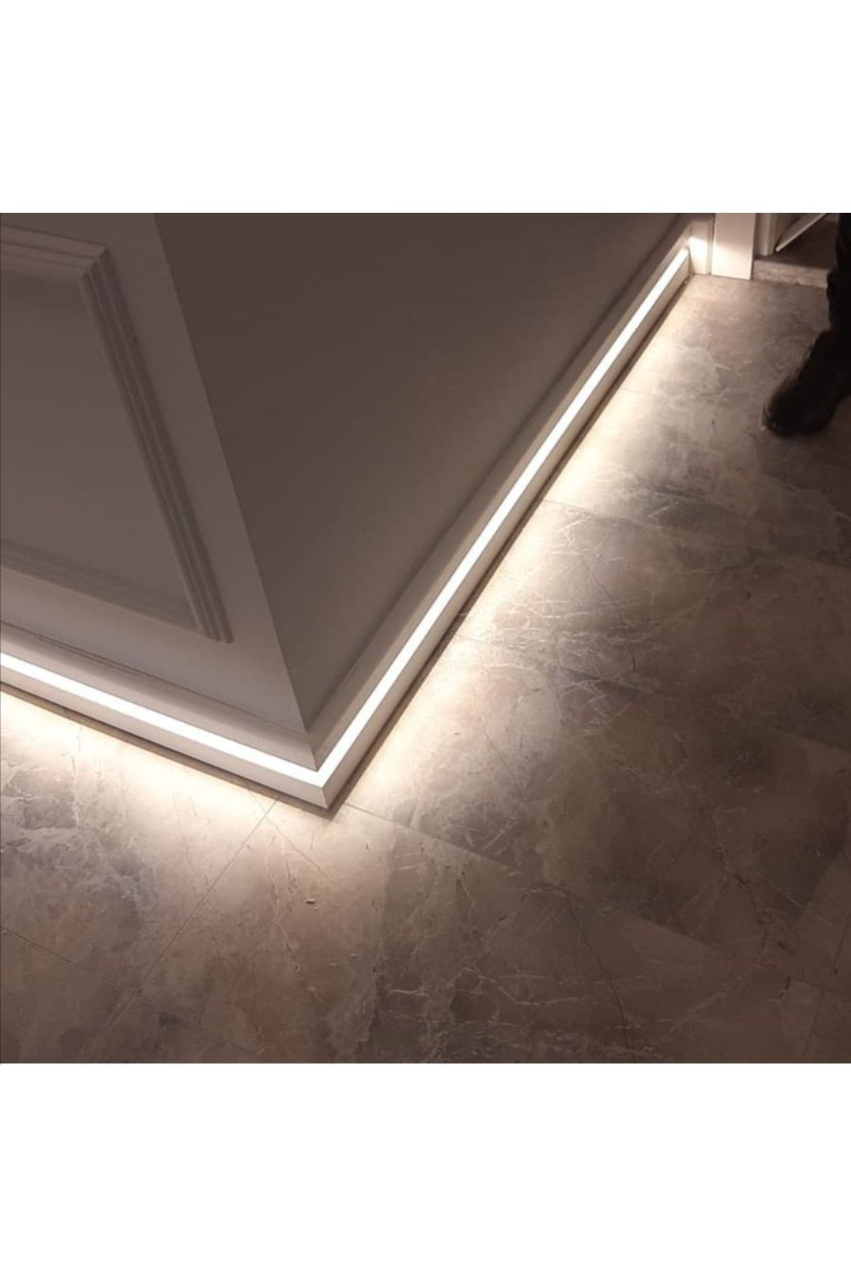 YALI PROFİL Yalı Serisi Led Kanallı Lake Beyaz 12 Cm Pvc Kaplama Süpürgelik