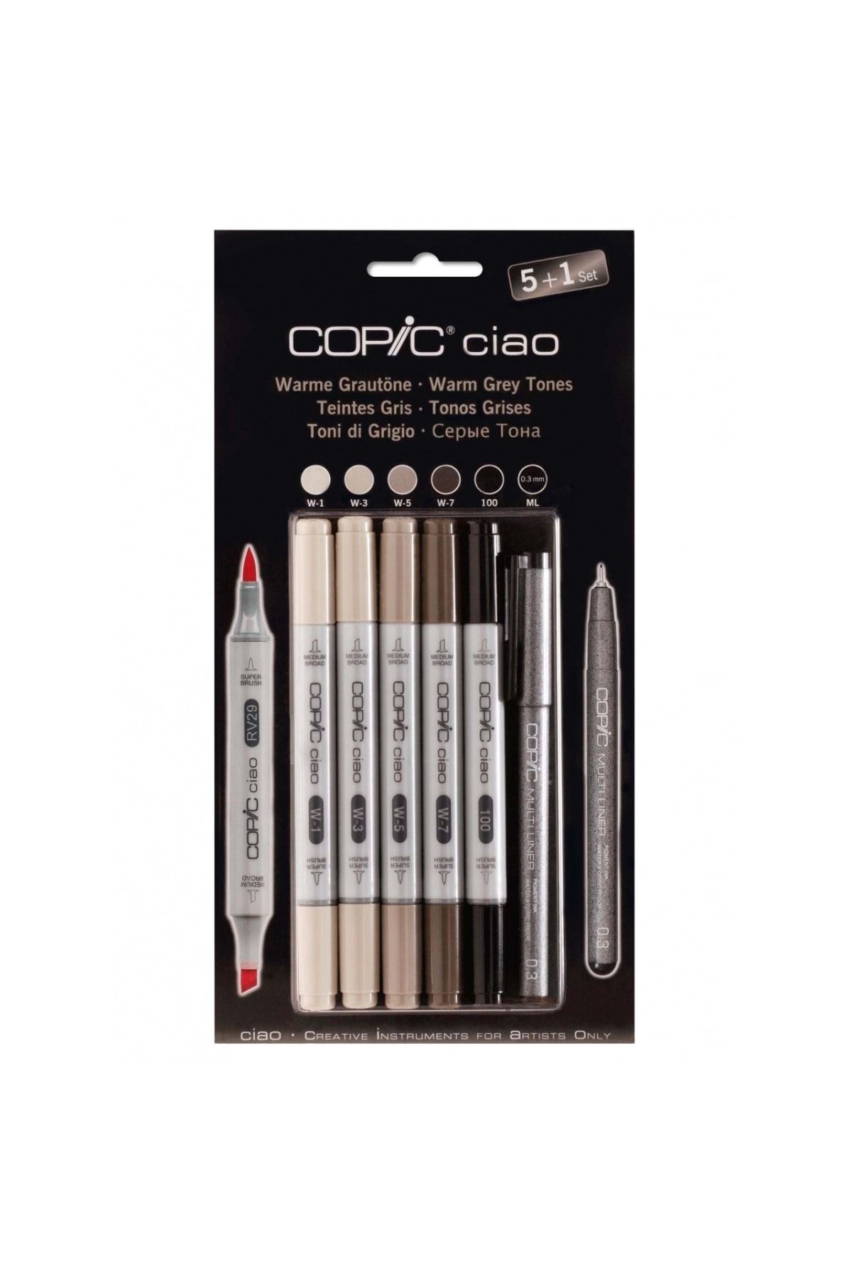 copic Ciao Marker Kalemi 5+1 Set - Warm Grey Tones