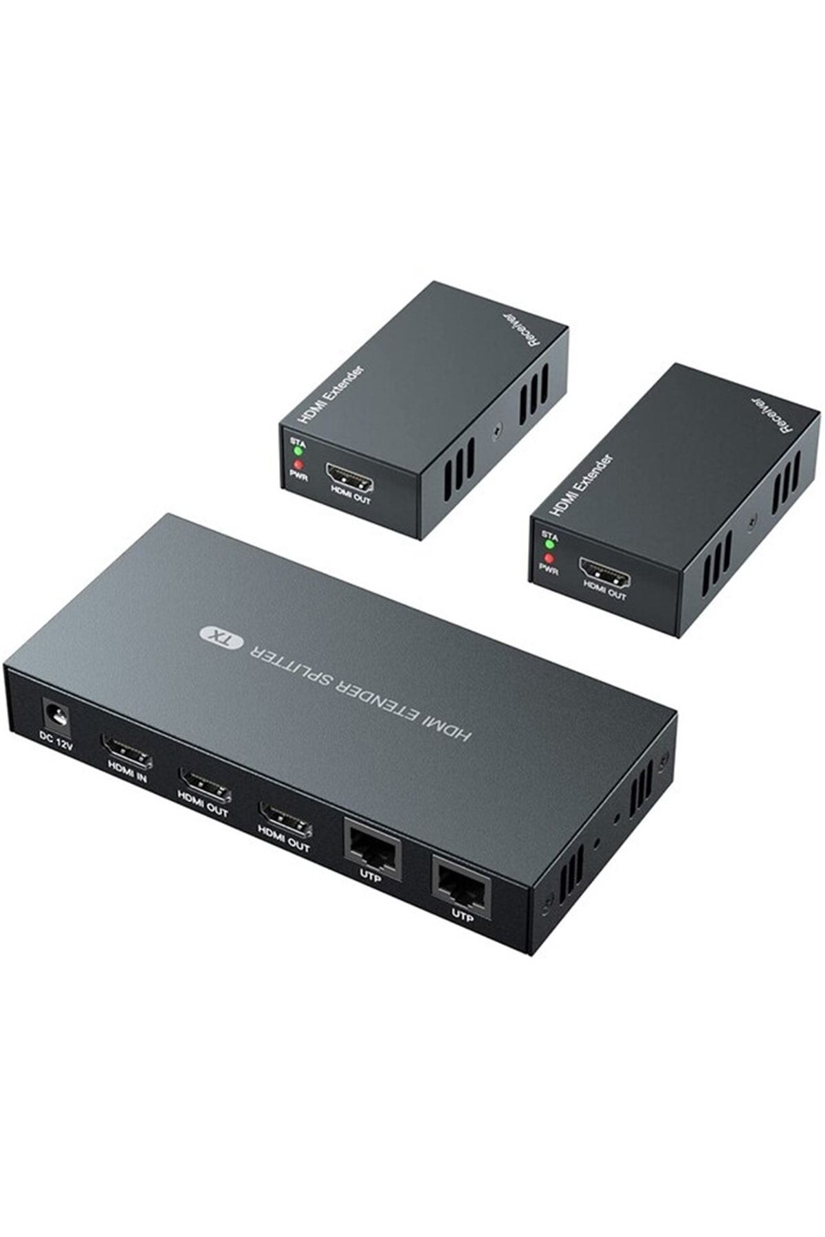 Powermaster PM-16071 HDMI 1X2 SPLITTER + HDMI 50 METRE EXTENDER SET POWERMASTER