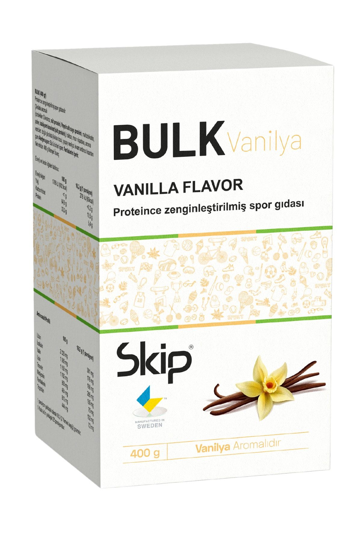 bulk Protein Ve Karbonhidrat Karışımı Vanilya Aromalı 400 G (GLUTENSİZ)
