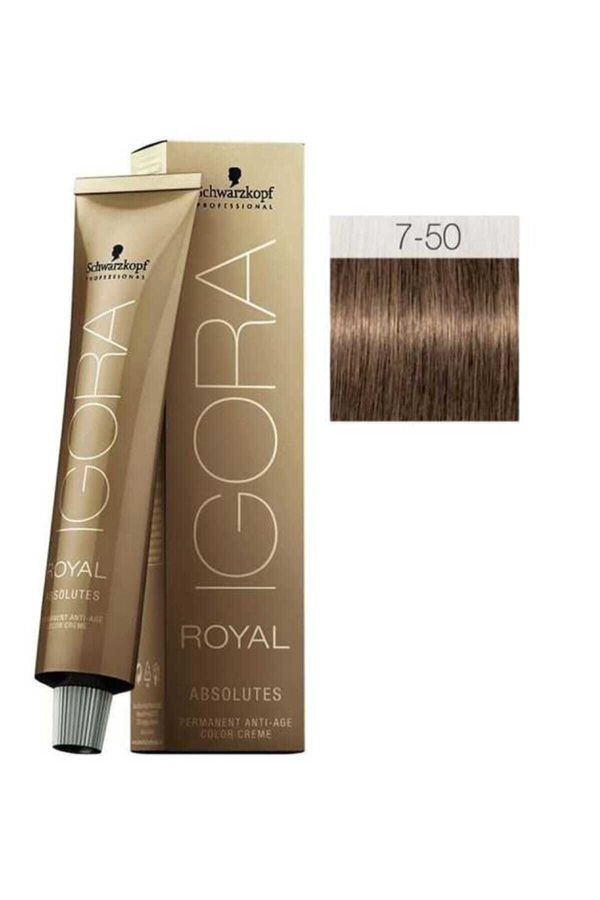 Igora Royal Absolutes 7-50 Kumral Doğal Altın Saç Boyası Süper Saç Boyası 60 Ml