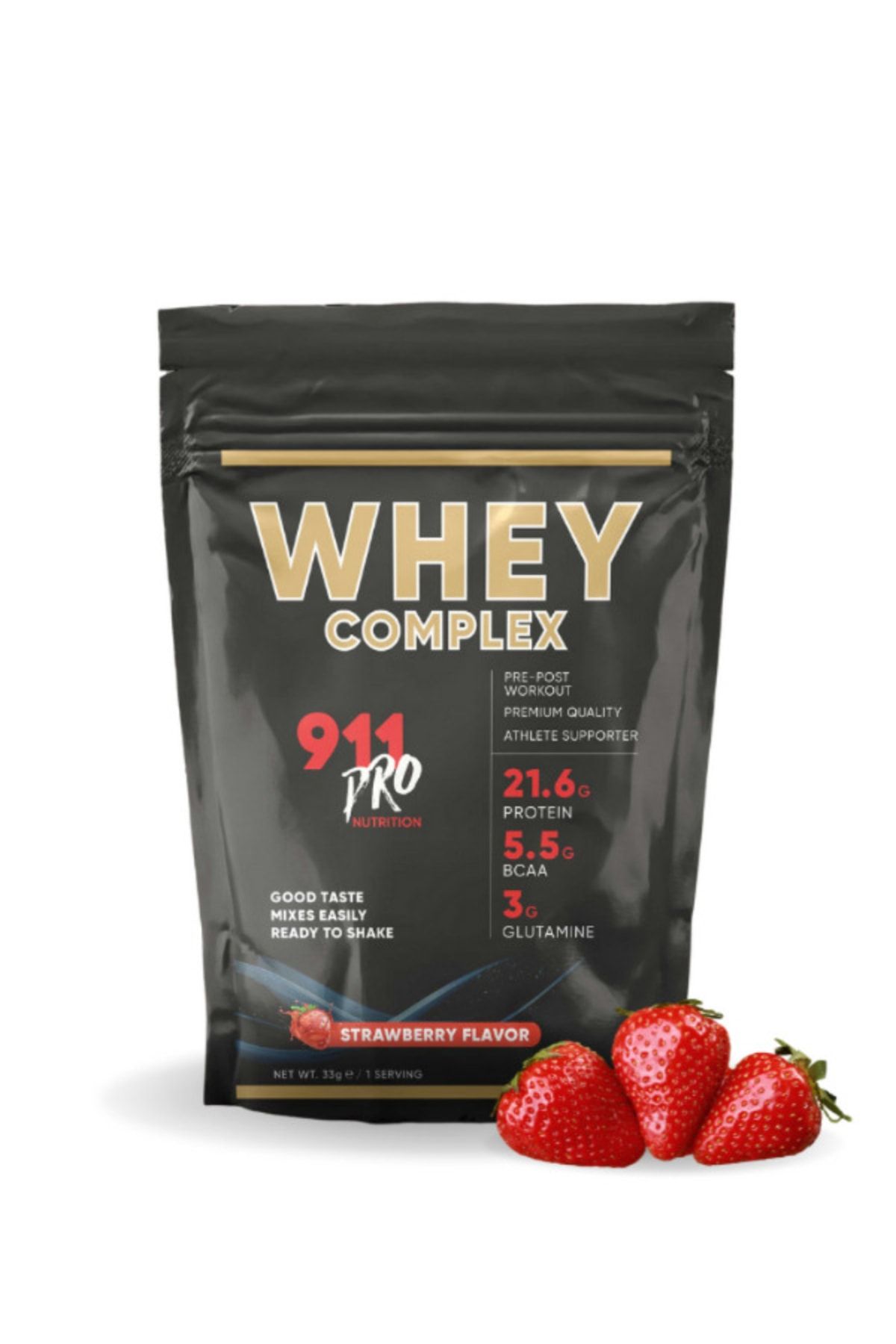 911 Pro Nutrition Whey Complex Protein Tozu Çilek Aromalı 33gr
