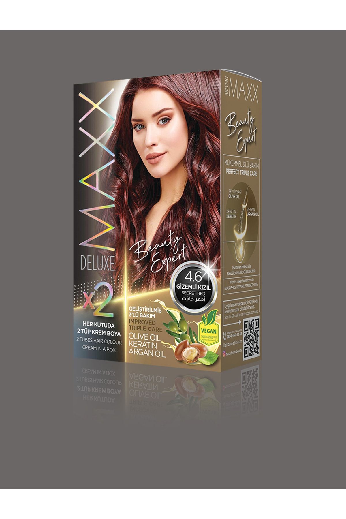 MAXX DELUXE Maxx Beauty Expert Set Saç Boyası Gizemli Kızıl 4.6