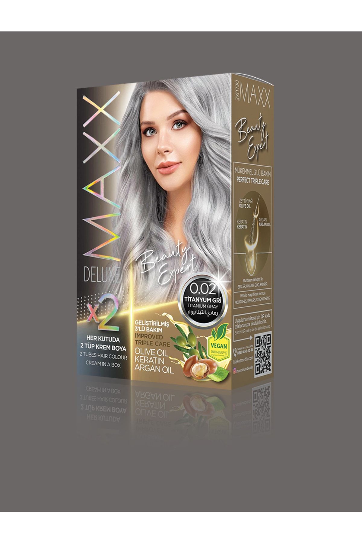 MAXX DELUXE Maxx Beauty Expert Set Saç Boyası Titanyum Gri 0.02