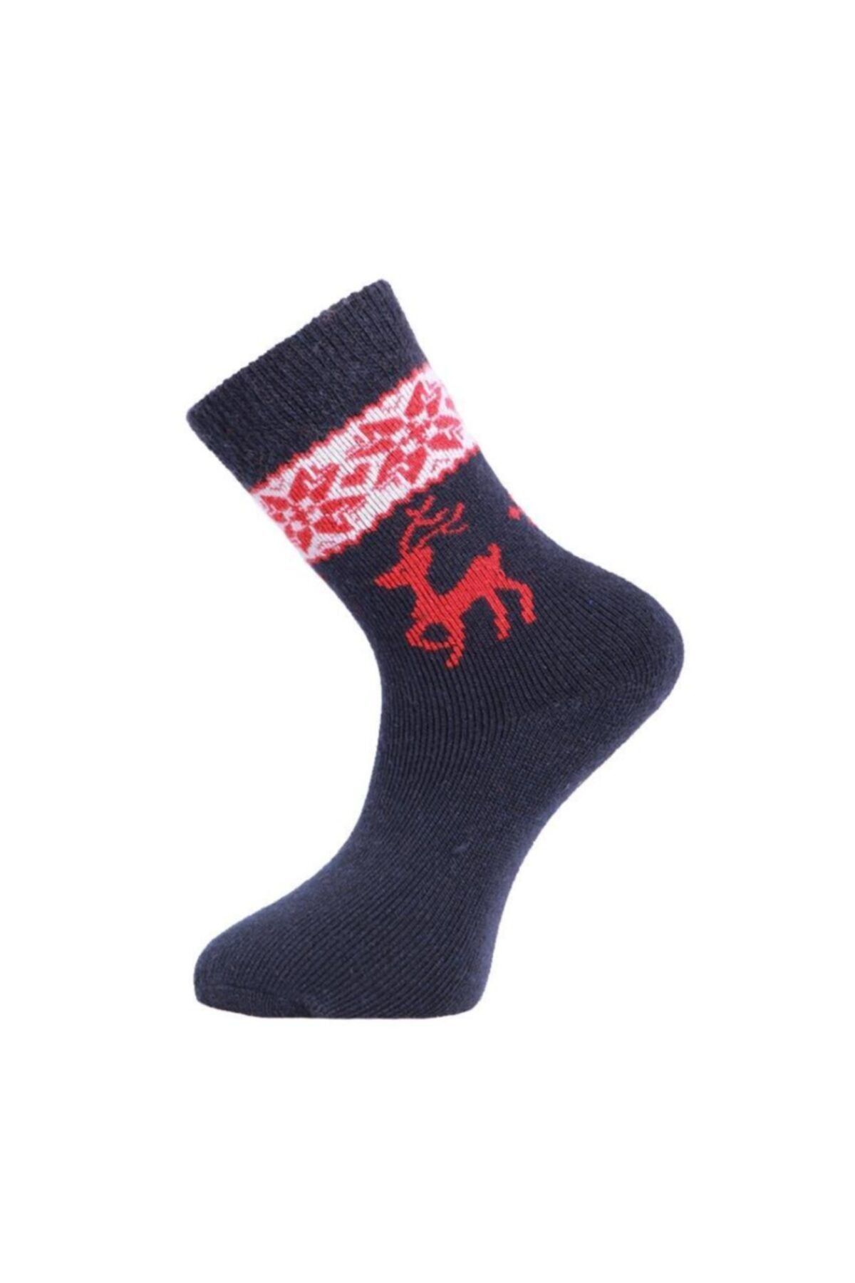 Panthzer Casual Wool Kaadın Çorap Lacivert/kırmızı