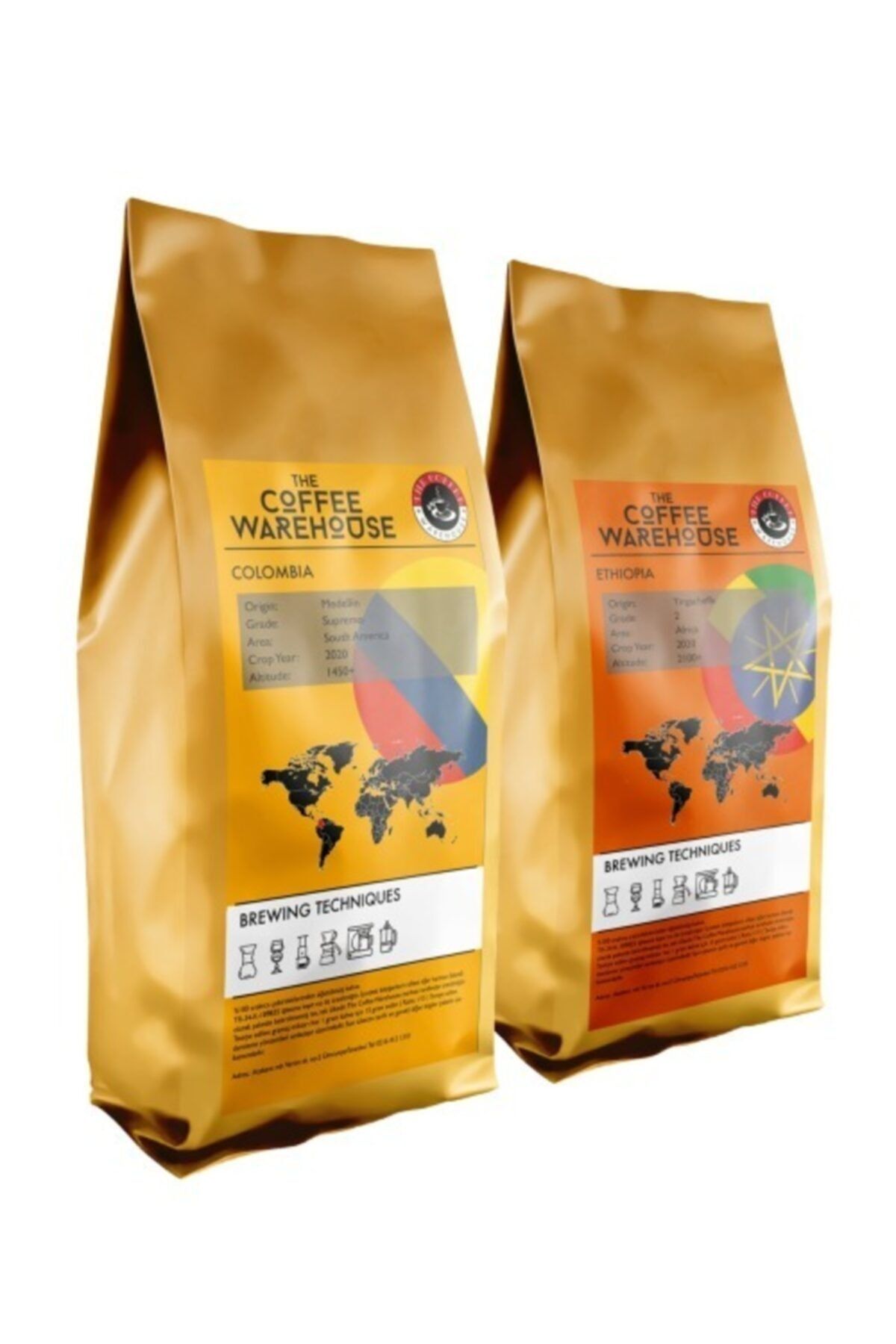 The Coffee Warehouse Avantaj Paket (2 X 250 G) - Colombia + Etiyopya Filtre Kahve Taze Öğütülmüş