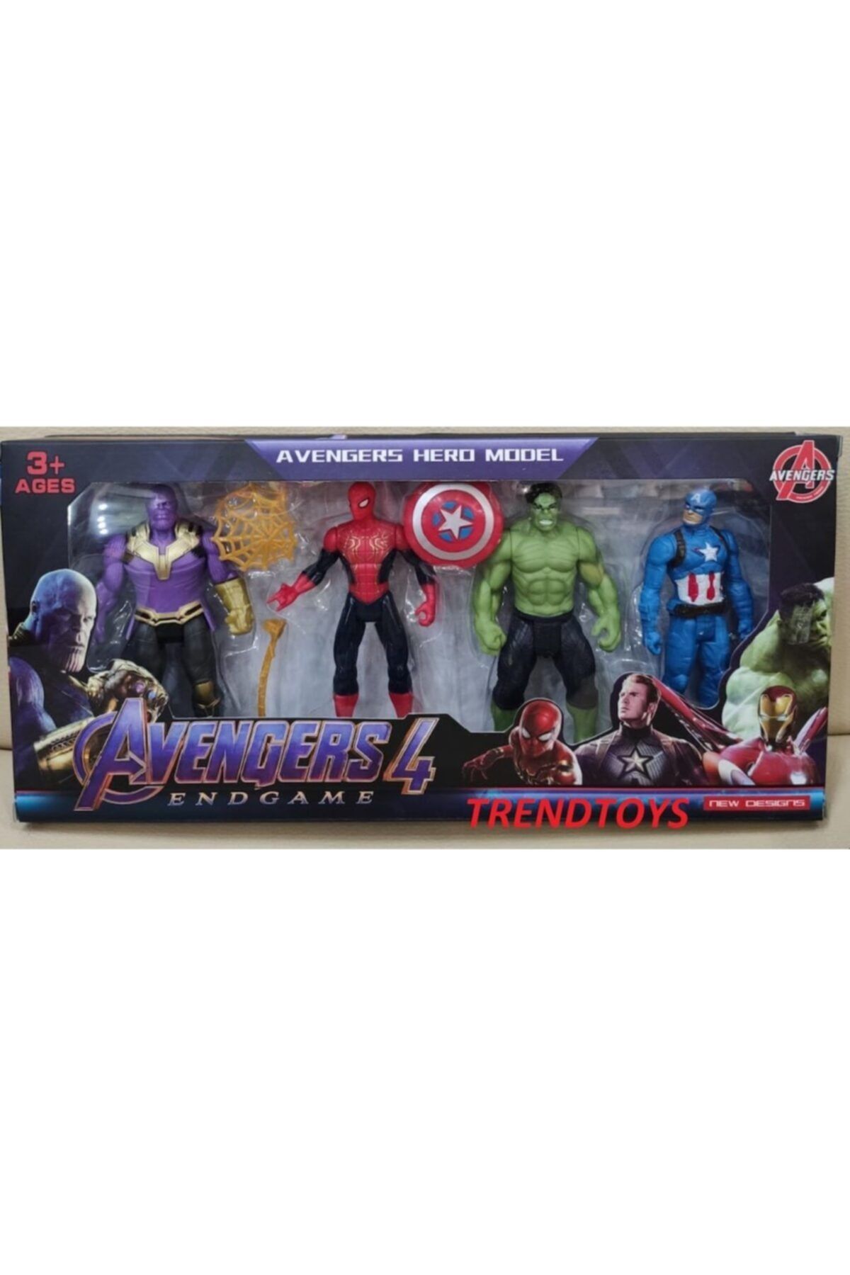 AVENGERS Yenilmezler Thanos Hulk Örümcek Adam 4 Lü Set