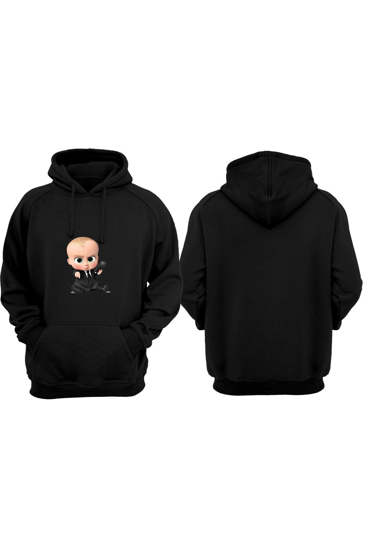 VectorWear Unisex Siyah Patron Bebek Baskılı Sweatshirt