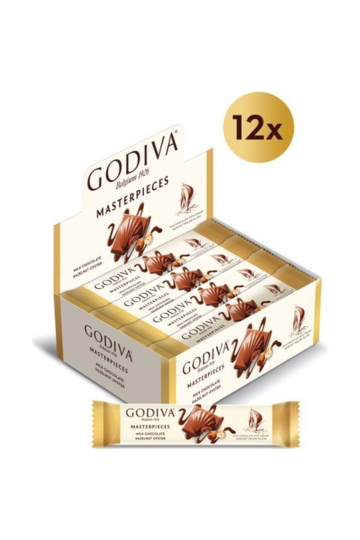 Godiva Masterpieces Sütlü Fındıklı Çikolata 30 gr - 12 Ad