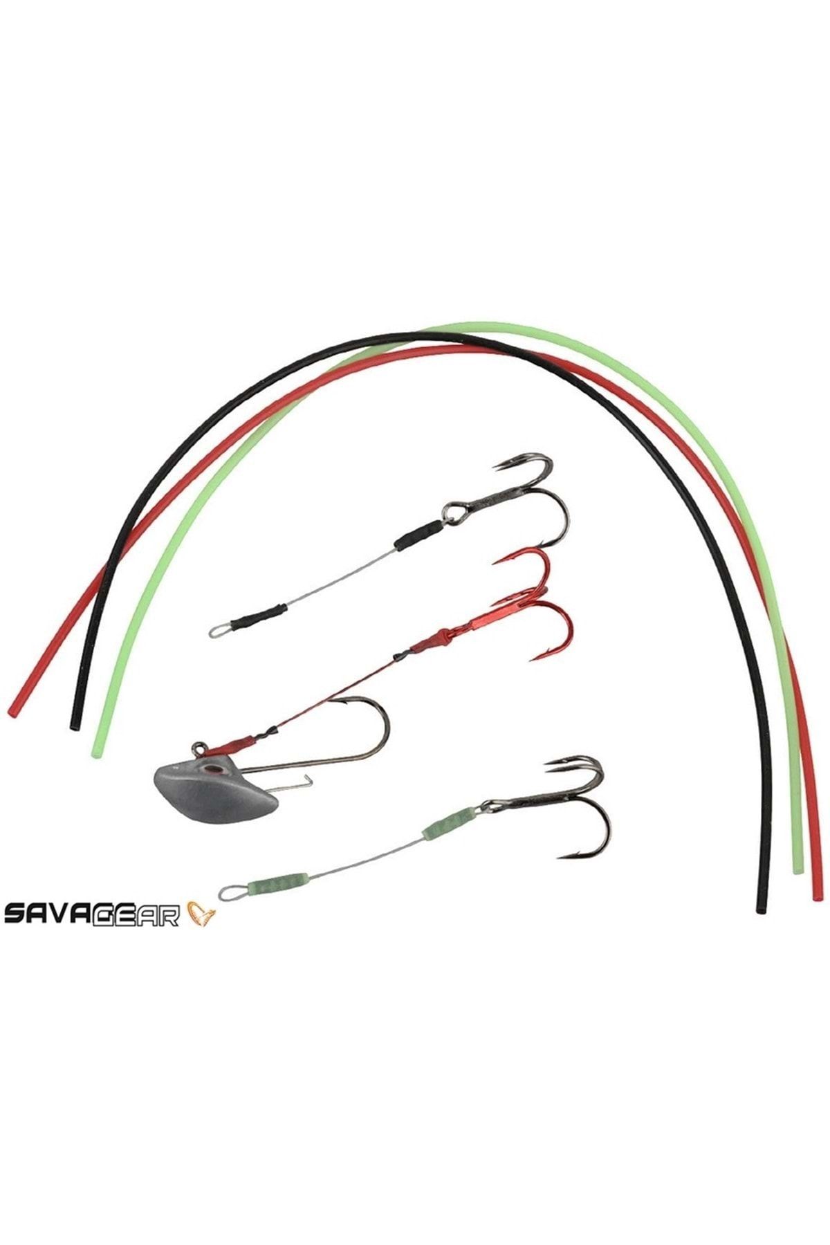 Savage Gear Rig Finesse Silicone Tube. Red. Black. Glow 1.4 Mm 3x30 Cm
