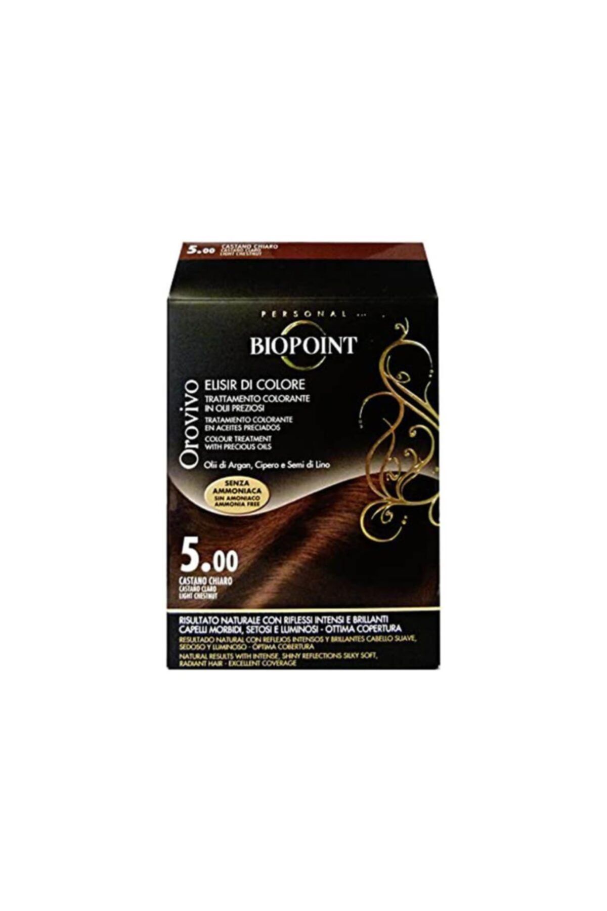 Biopoint Orovivo Elisir Colore Saç Boyası 5.00 Light Chestnut - Açık Kestane