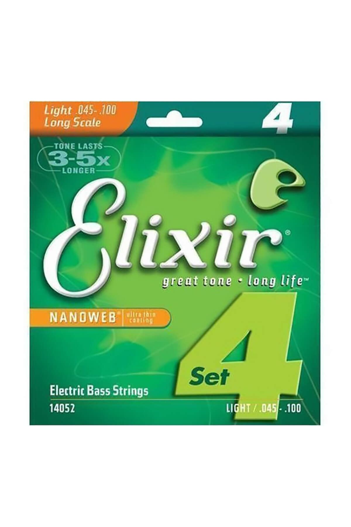 Elixir 14052 Nanoweb Light 4 Telli Bas Gitar Teli (45-100)