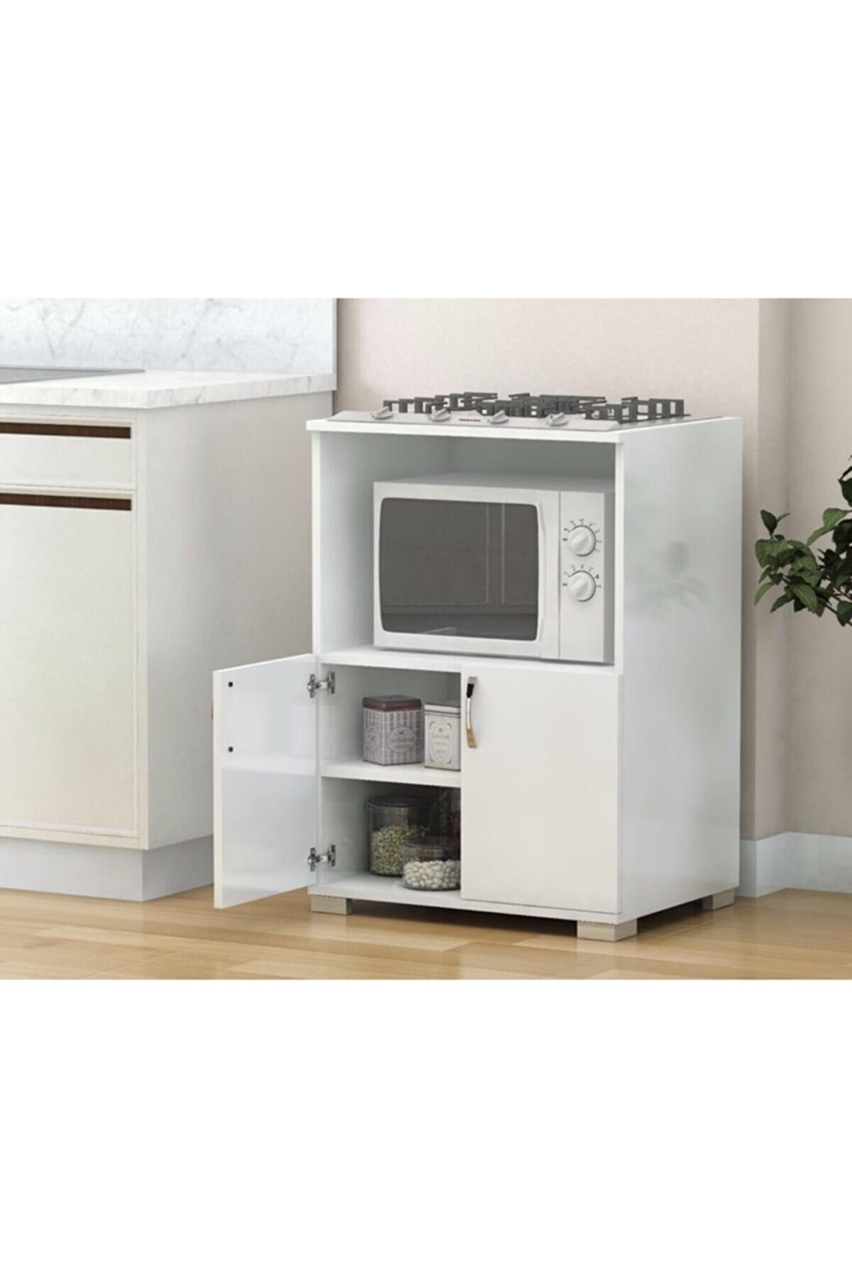 Remaks Çok Amaçlı Set Altı Dolap Mutfak Mikrodalga Fırın Dolabı - Beyaz