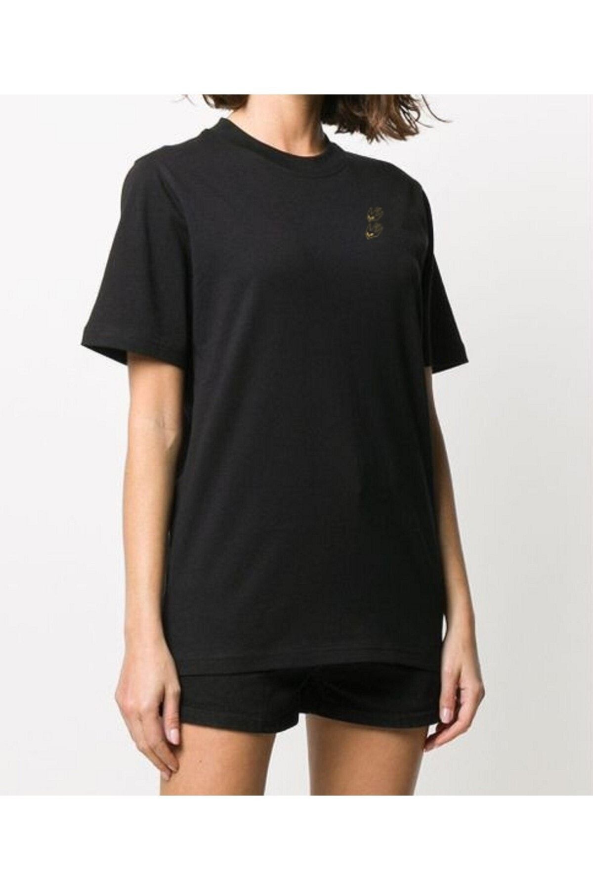 ALEXANDER MCQUEEN Mcq Siyah Kadın Çift Kırlangıç Nakışlı T-shirt