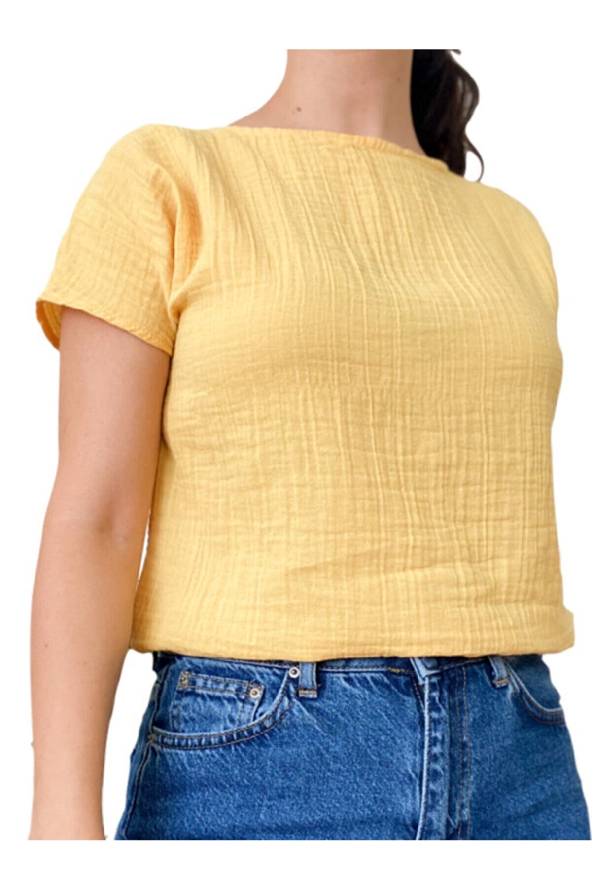 Pekminimal Sarı Müslin Kadın Tişört
