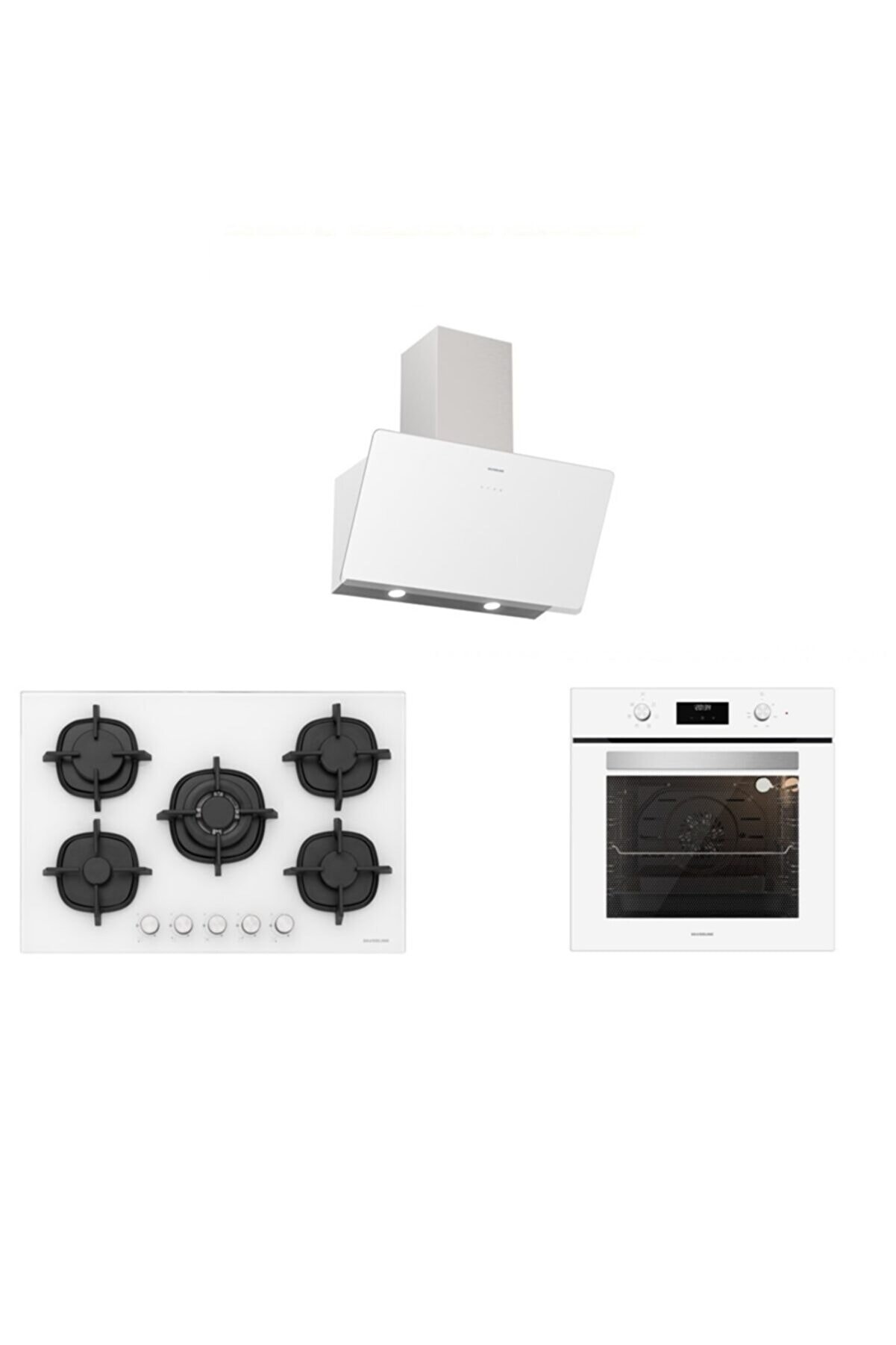 Beyaz Cam Ankastre Set 5 Yıl Garanti (3457 Soho 8067cs5364w0167bo6502w02)