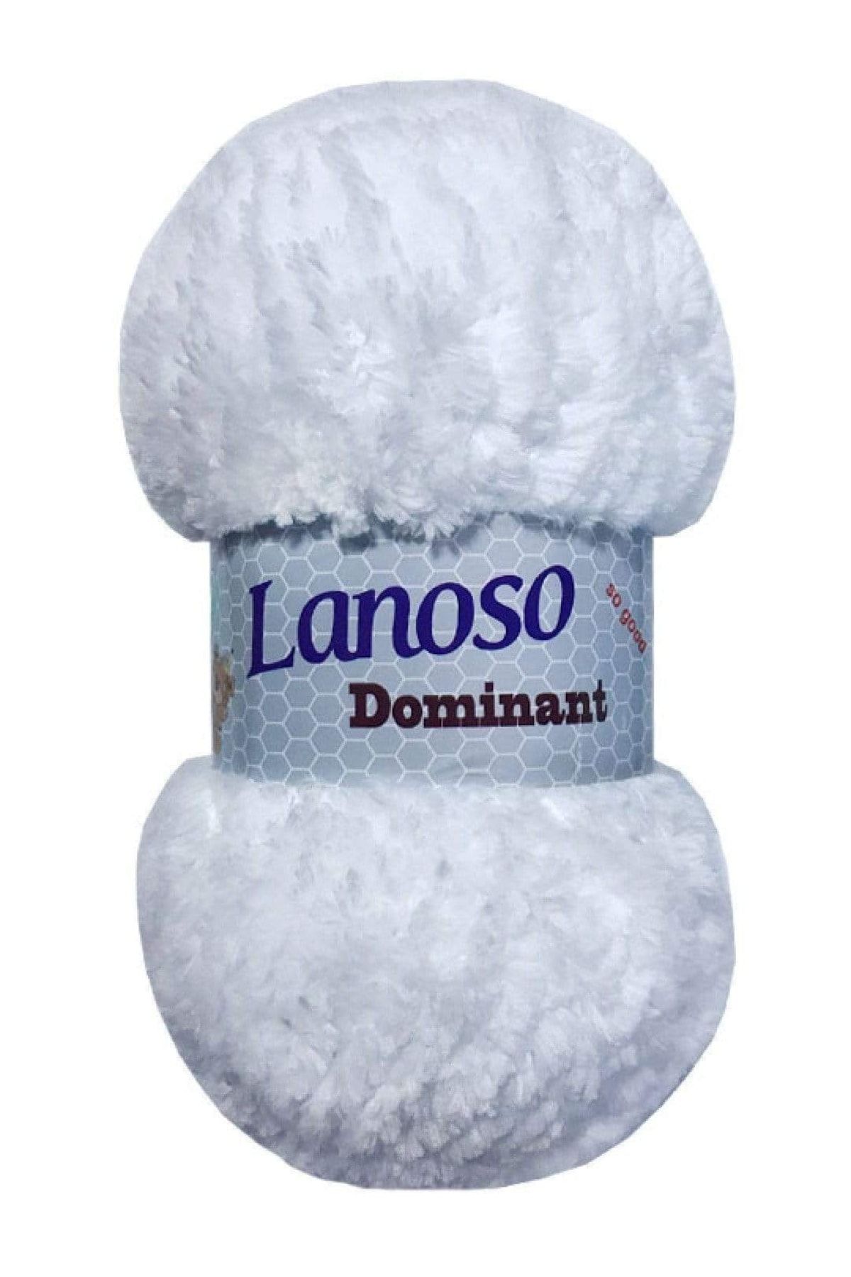 Lanoso Dominant Kürklü El Örgü Ipliği 100 Gr 955-beyaz