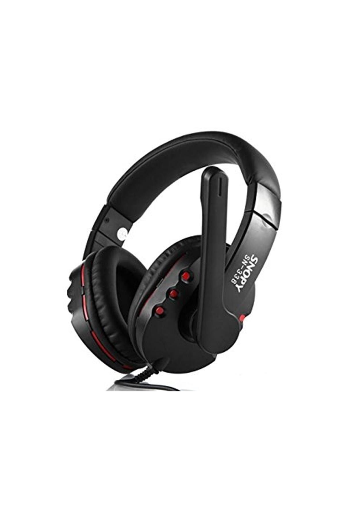 Snopy Siyah/kırmızı Mikrofonlu Kulaküstü Gaming Kulaklık Sn-338