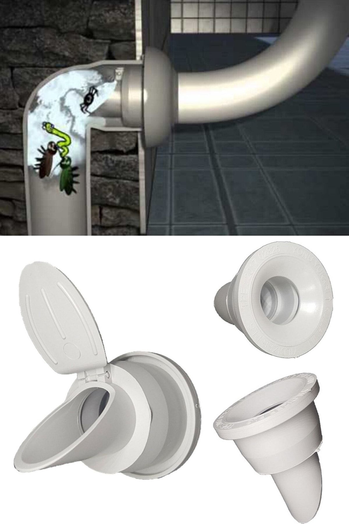 QNİAY Lavabo Koku Q90 Giderici Çek Valfli Lavabo Gider Adaptör Conta Koku Önleyici Pratik Montaj