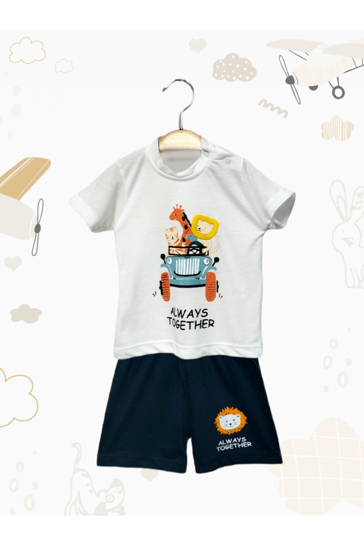 babywest Erkek Bebek Kıyafetleri 2li Set Erkek Bebek Giyim Modelleri %100 Organik Pamuk Bebek Takımları