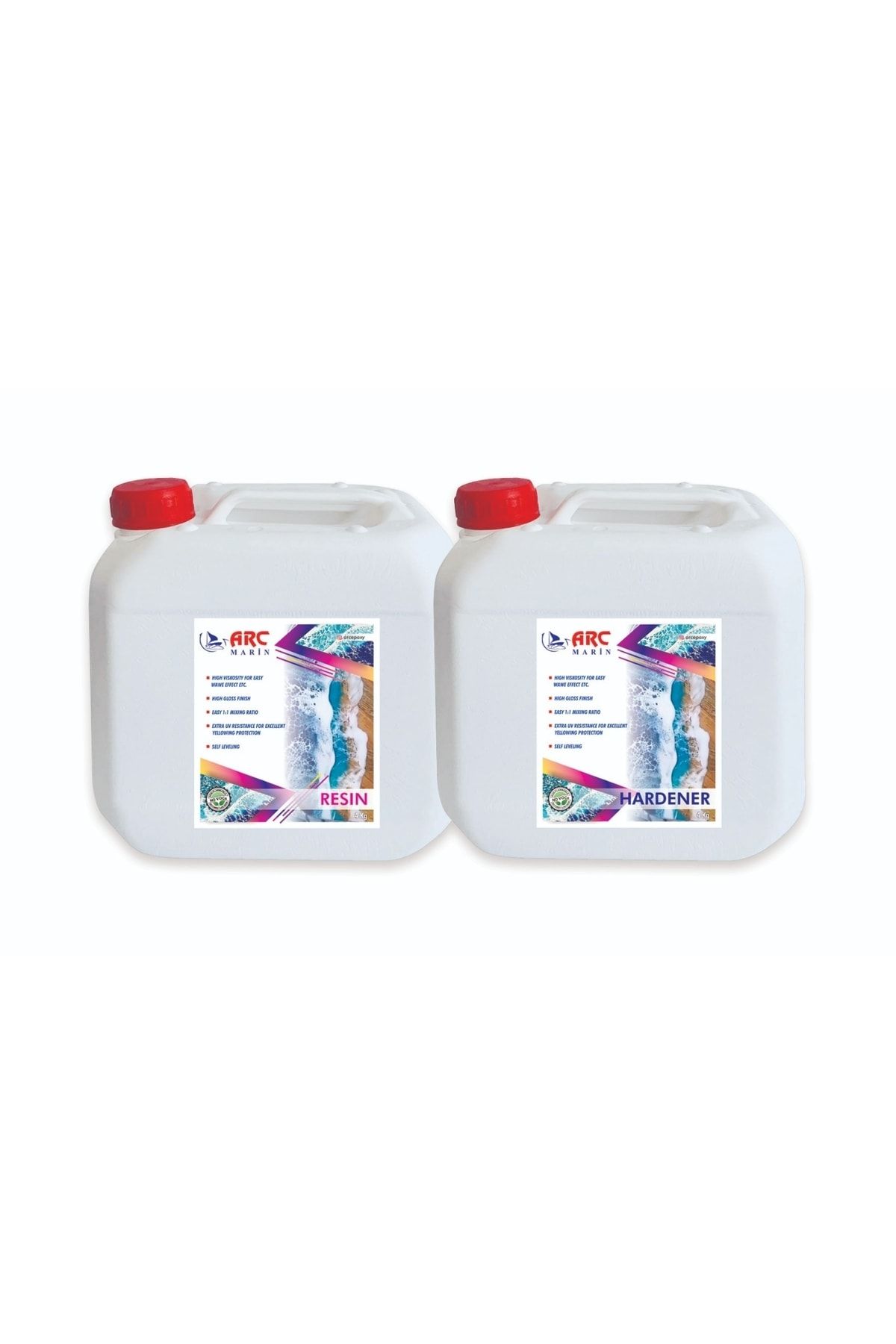 ARCMARİN KİMYA VE DENİZCİLİK HIRDAVAT Arc Art Resin-sanatsal Ultra Şeffaf Epoxy Reçine 4 Lt Kıt