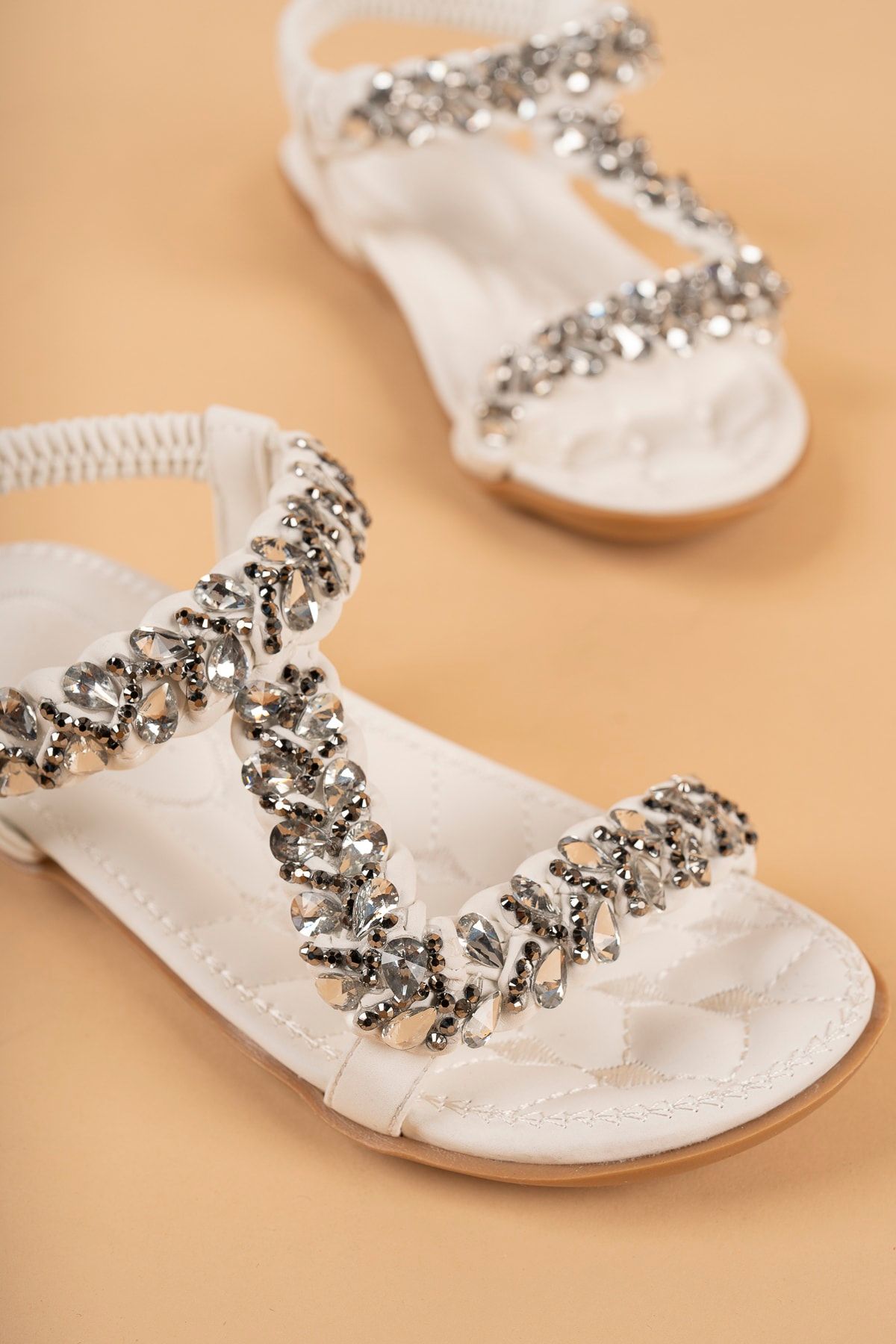 Khayt Isabel Anatomik Ortopedik Fashion Taşlı Günlük Çocuk Sandalet