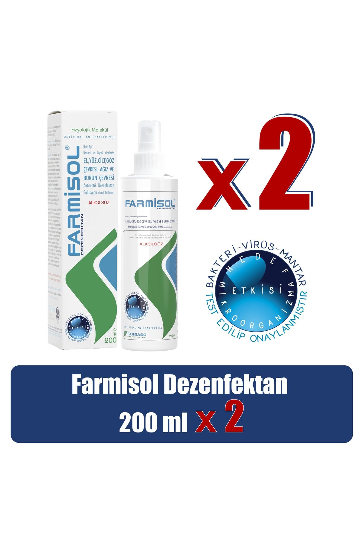 Farmisol Dezenfektan - Kişisel Kullanım Antiseptiği 200ml - 2 Adet