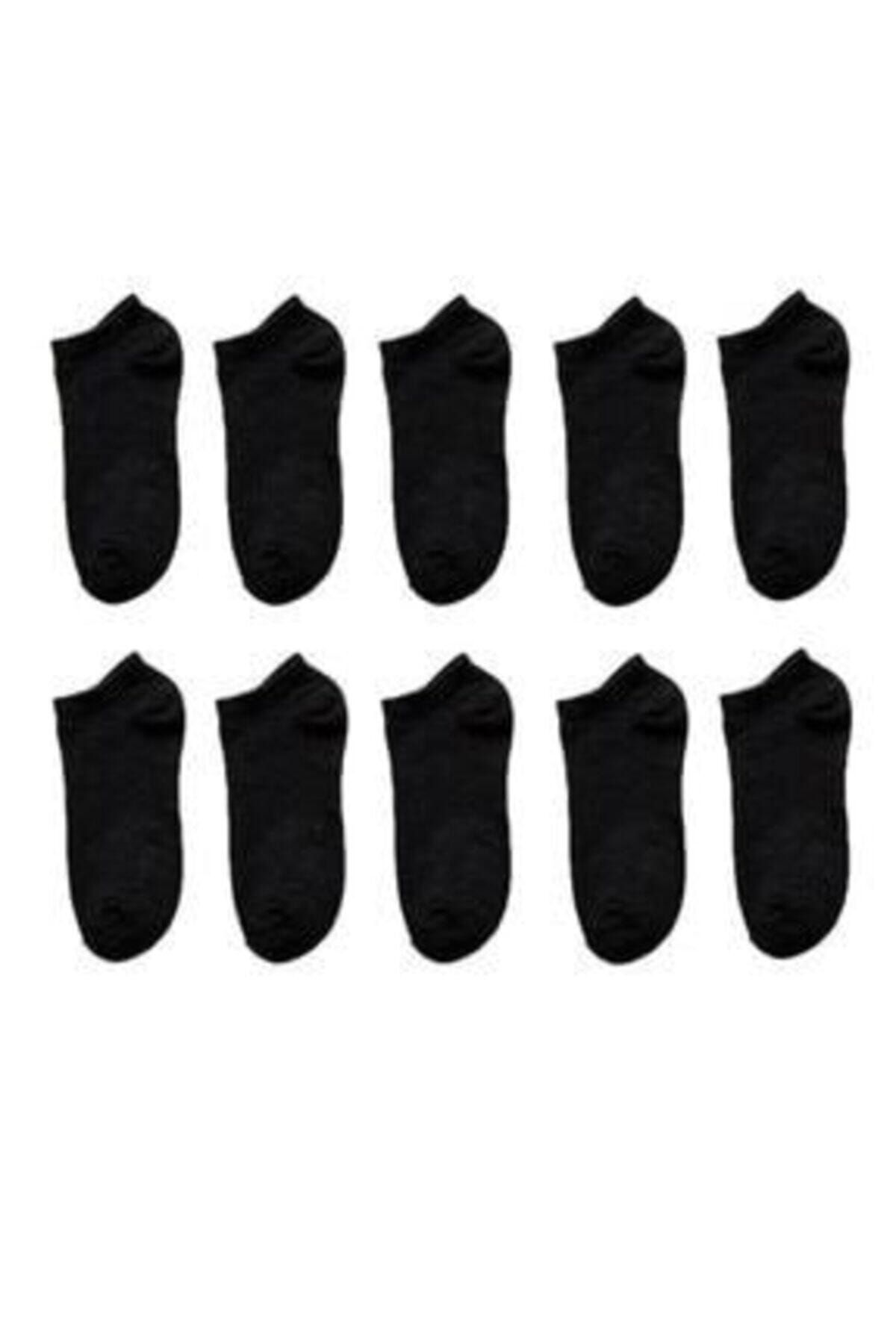 FUBA Aksesuar Erkek Siyah Görünmez Çorap Seti 10lu