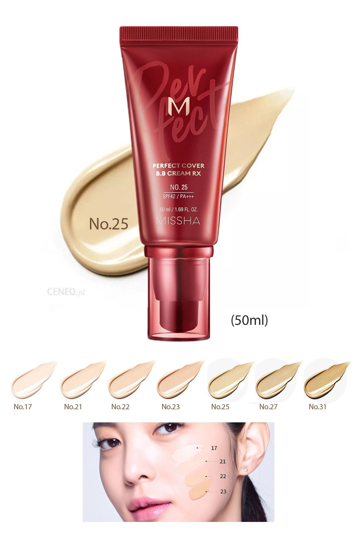 Missha Yüksek Kapatıcı Ve Cilt Bakım Etkili Yeni Nesil Bb Krem Spf42 M Perfect Cover Bb Cream Rx (NO.25)