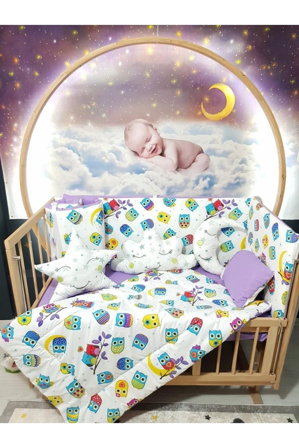bebek iklimi 60x120 Özel Seri Bebek Uyku Seti 9 Parça (beşik Dahil Değildir)