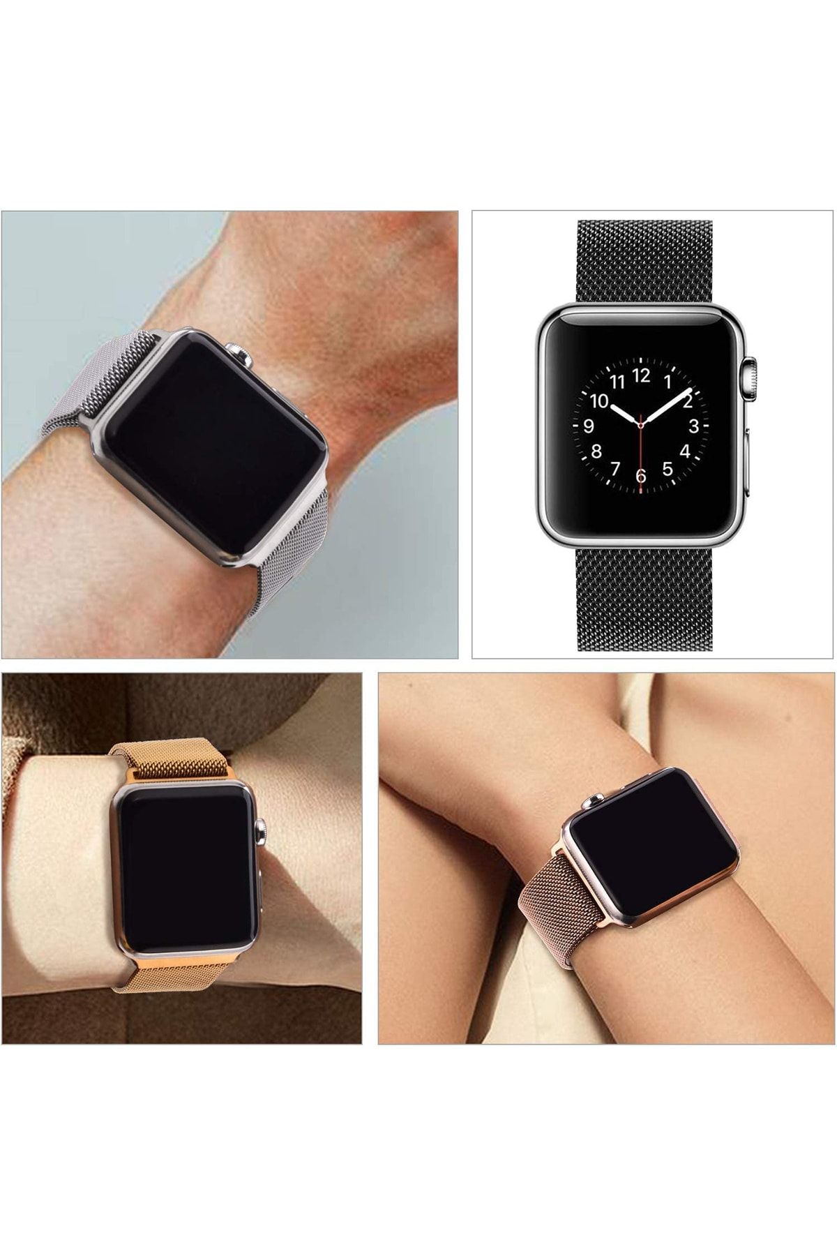 BİPOWER E2m Apple Watch 38-40mm Krd-01 Metal Hasır Turkuaz