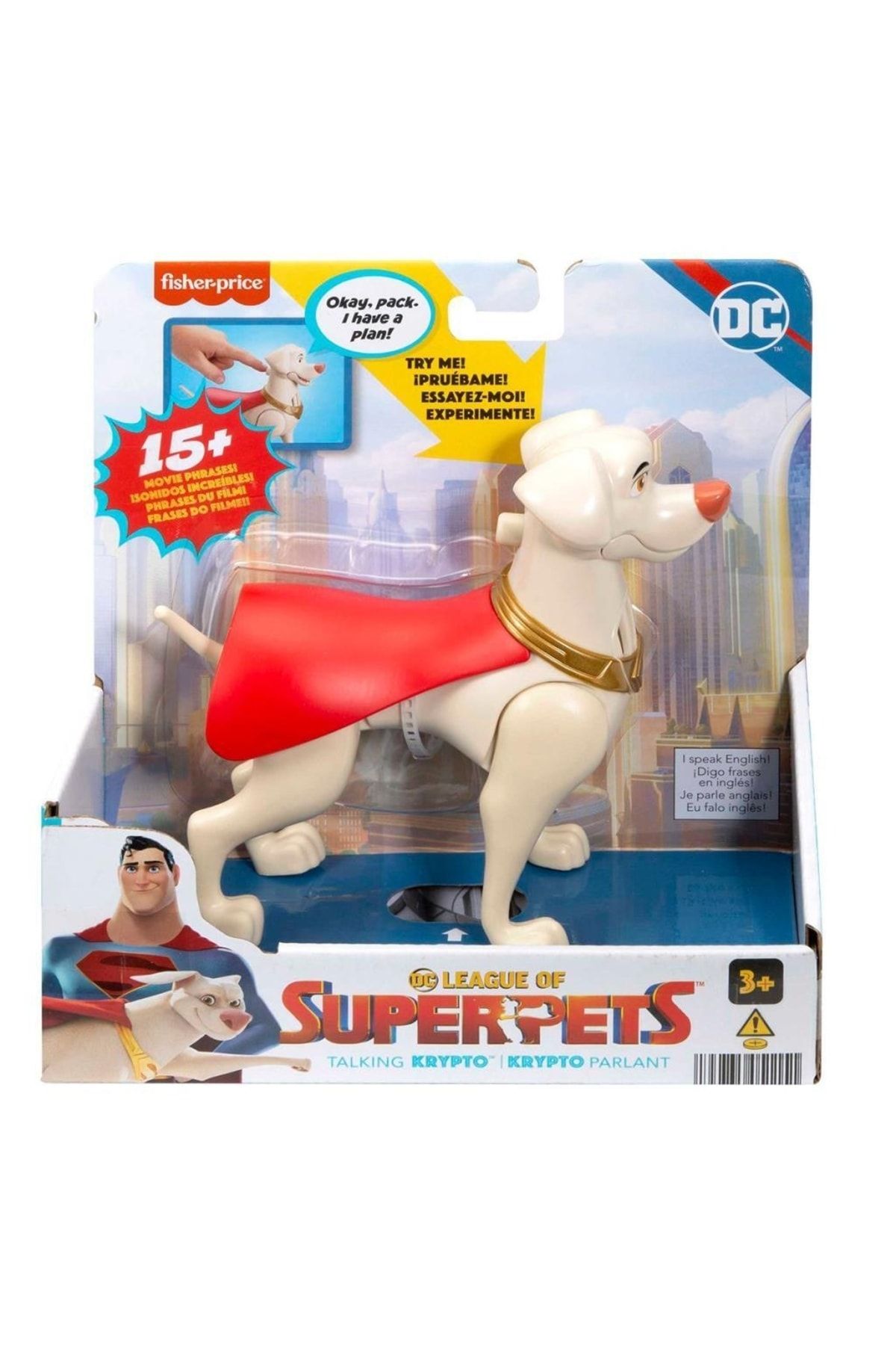 Mattel Oyuncak İmaginext Süperman Krypto Köpek Dc League Of Super Pets Sesli Figürler Superman Krypt