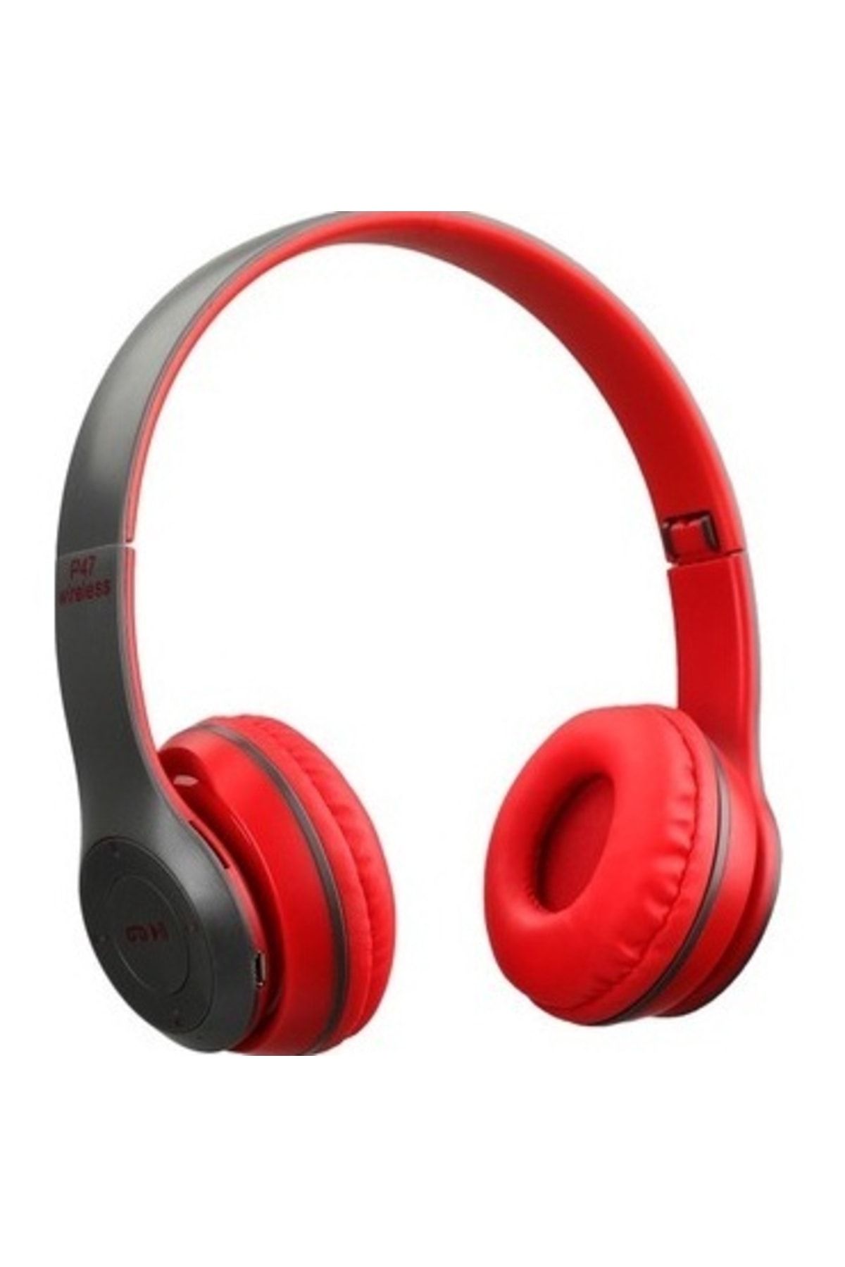 BLUPPLE P47 Wireless Bluetooth Kablosuz Extra Bass Radyolu Katlanabilir Kırmızı Kulaklık Genç Çocuk