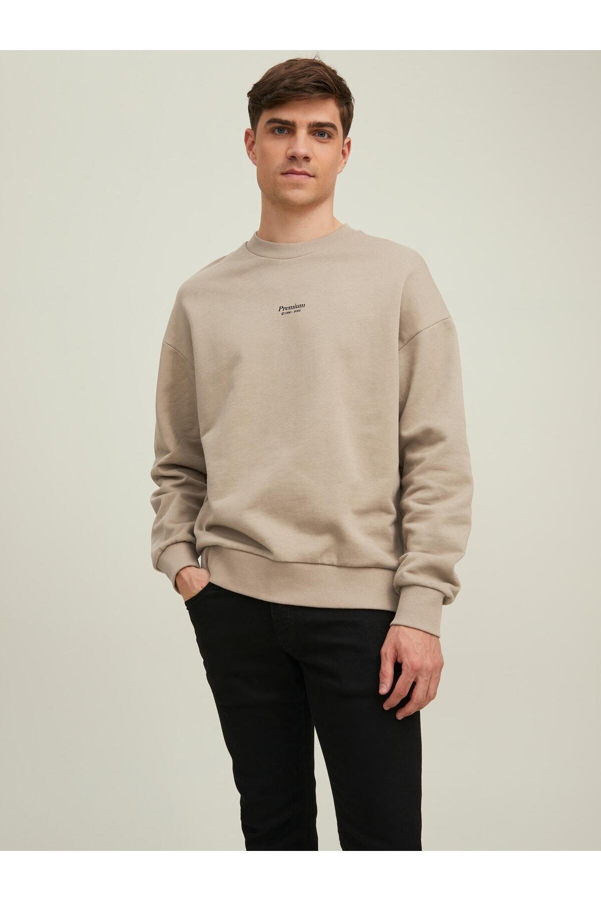 Jack & Jones Jack Jones Blakam Branding Sweat Crew Neck Erkek Gri