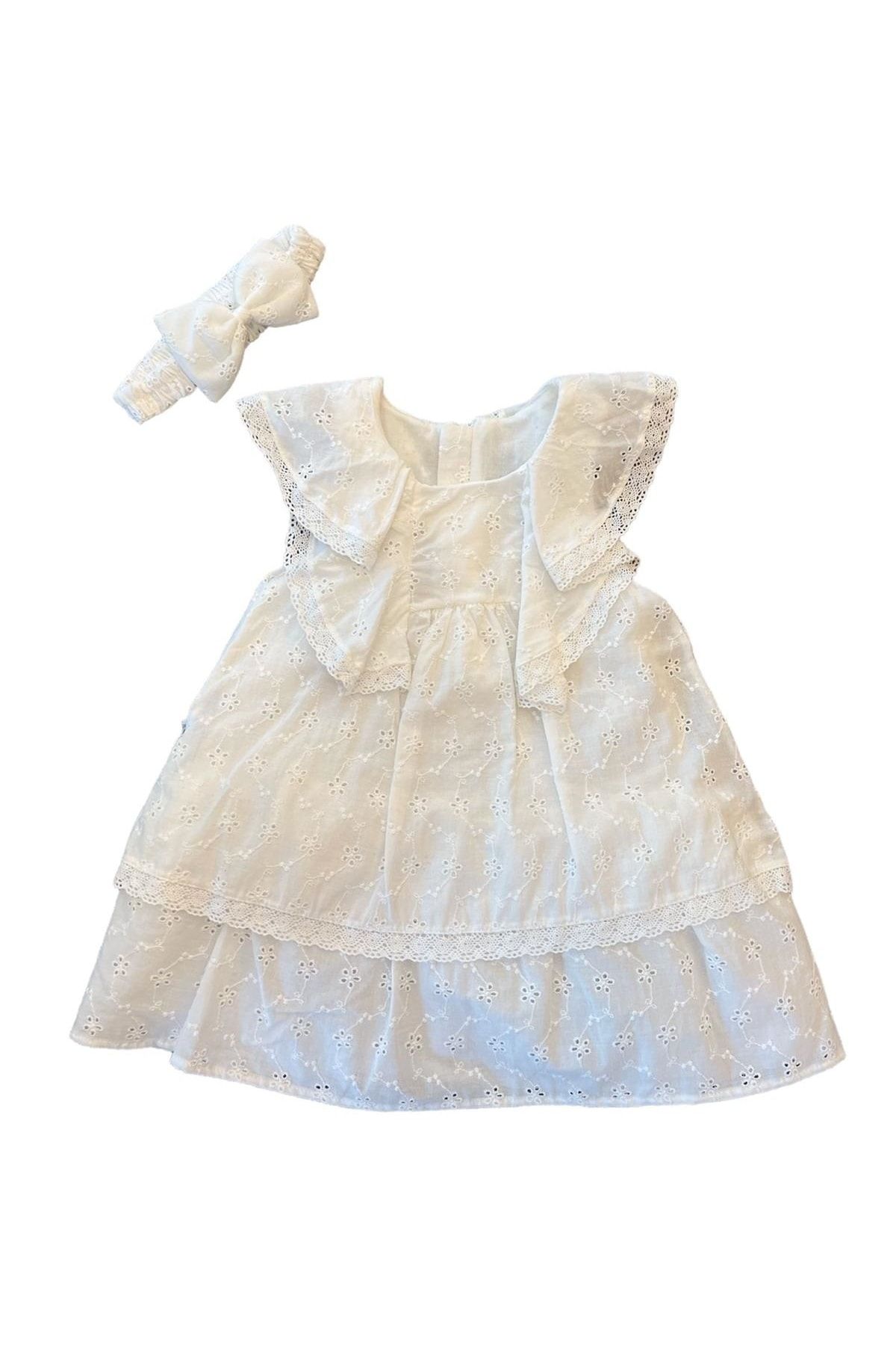 Caramell Kız Çocuk Güpürlü Elbise Set 2 Parça