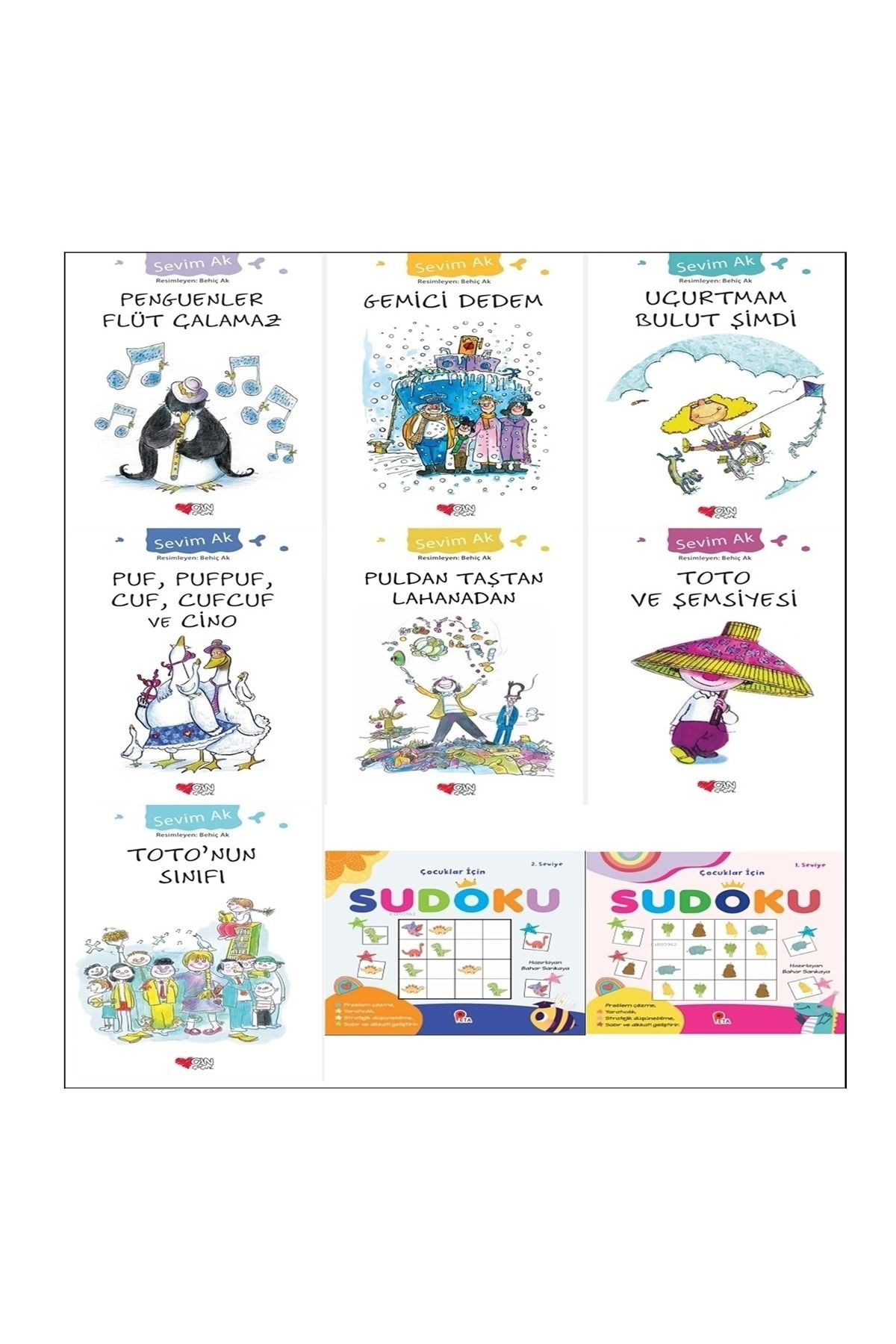 peta kitap Can Çocuk Sevim Ak 3. 4. 5. Sınıf Okuma Seti (7 Kitap) + Çocuklar Için Sudoku 1 Ve Sudoku 2 Hediye