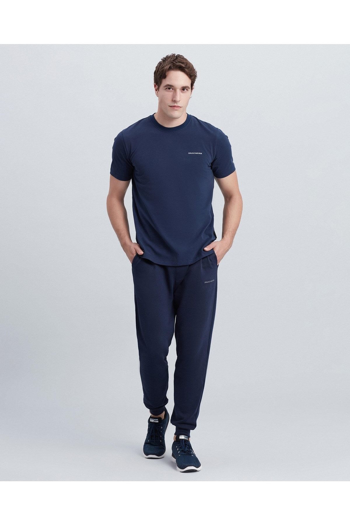 Skechers M New Basics Crew Neck T-Shirt Erkek Lacivert Tshirt
