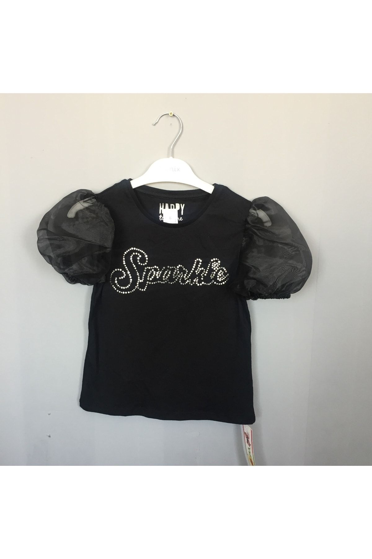 Miniworld Sparkle Baskılı Kolları Tüllü T-shirt
