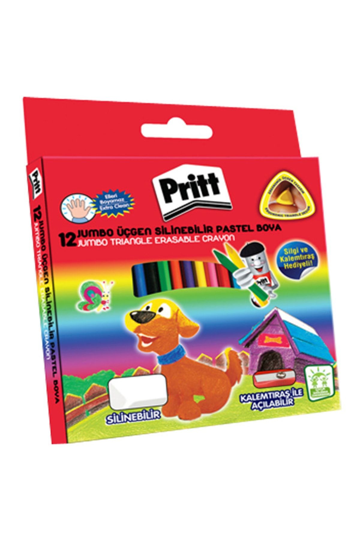 Pritt Pastel Boya Jumbo Silinebilir Üçgen 12 Li 1655739