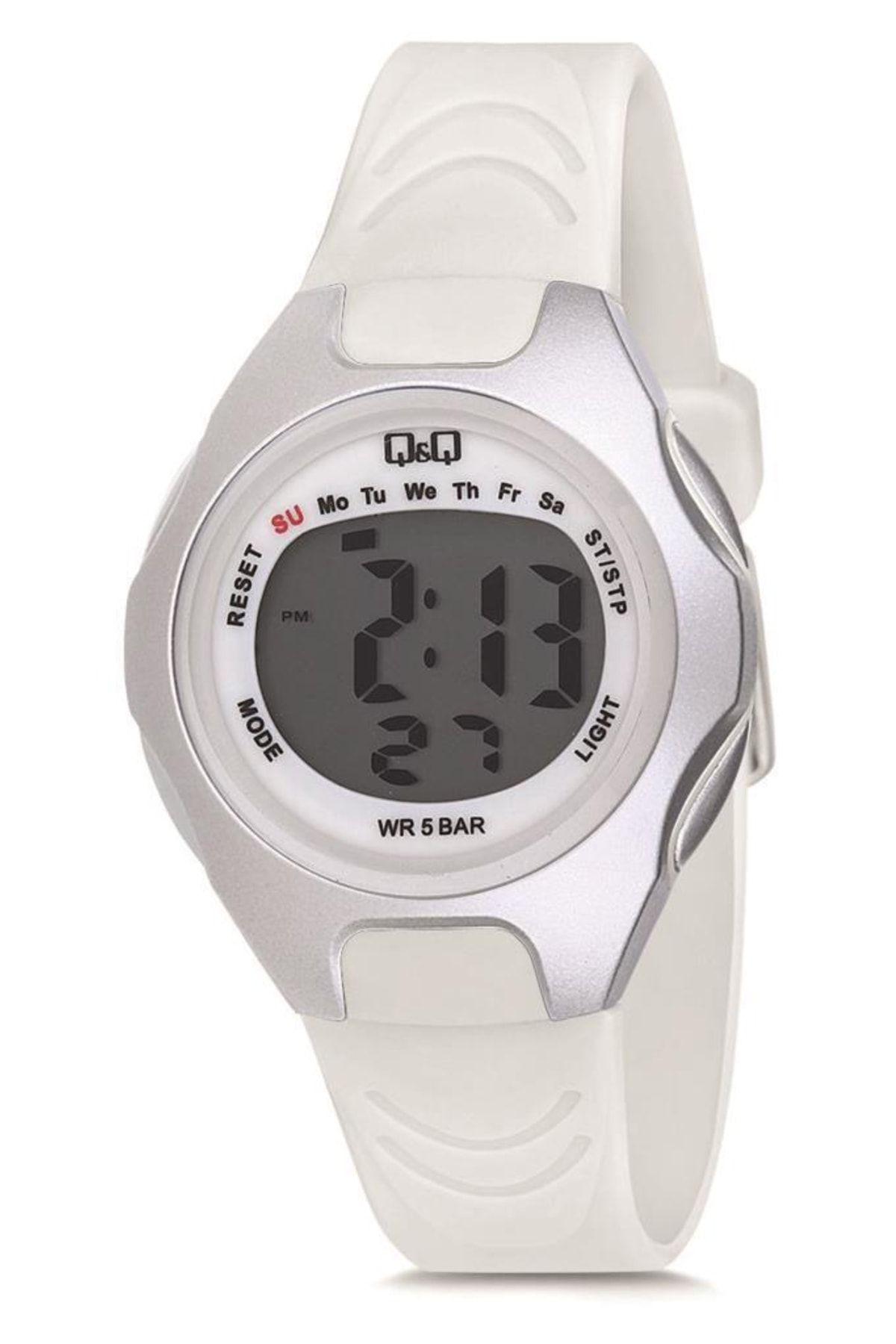Q Q 5-10 Yaş Alarmlı, Kronometreli, Işıklı, 100 Metre Su Geçirmez Beyaz Çocuk Kol Saati