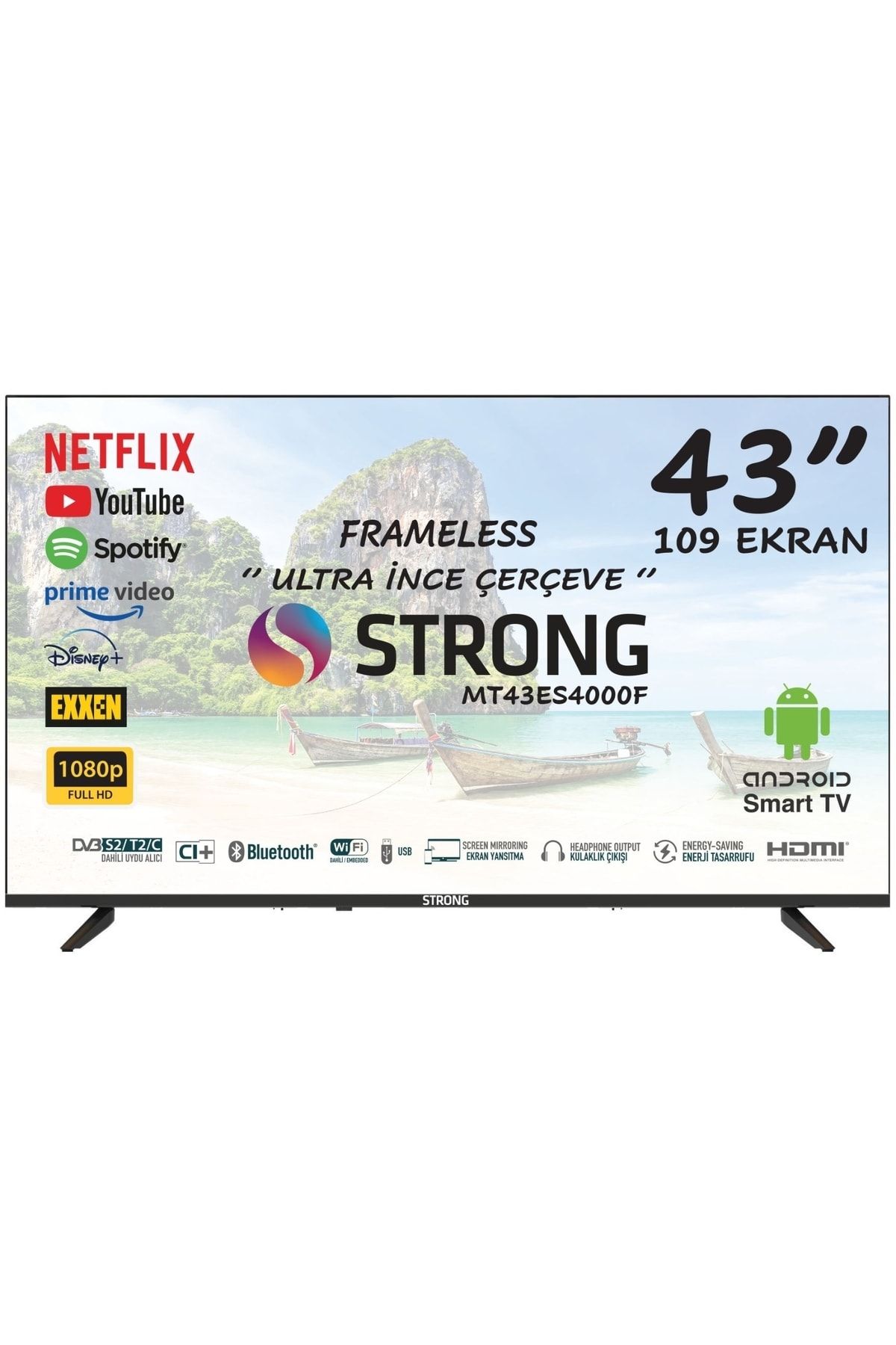 Strong MT43ES4000F 43" 109 Ekran Uydu Alıcılı Full HD Android Smart LED TV