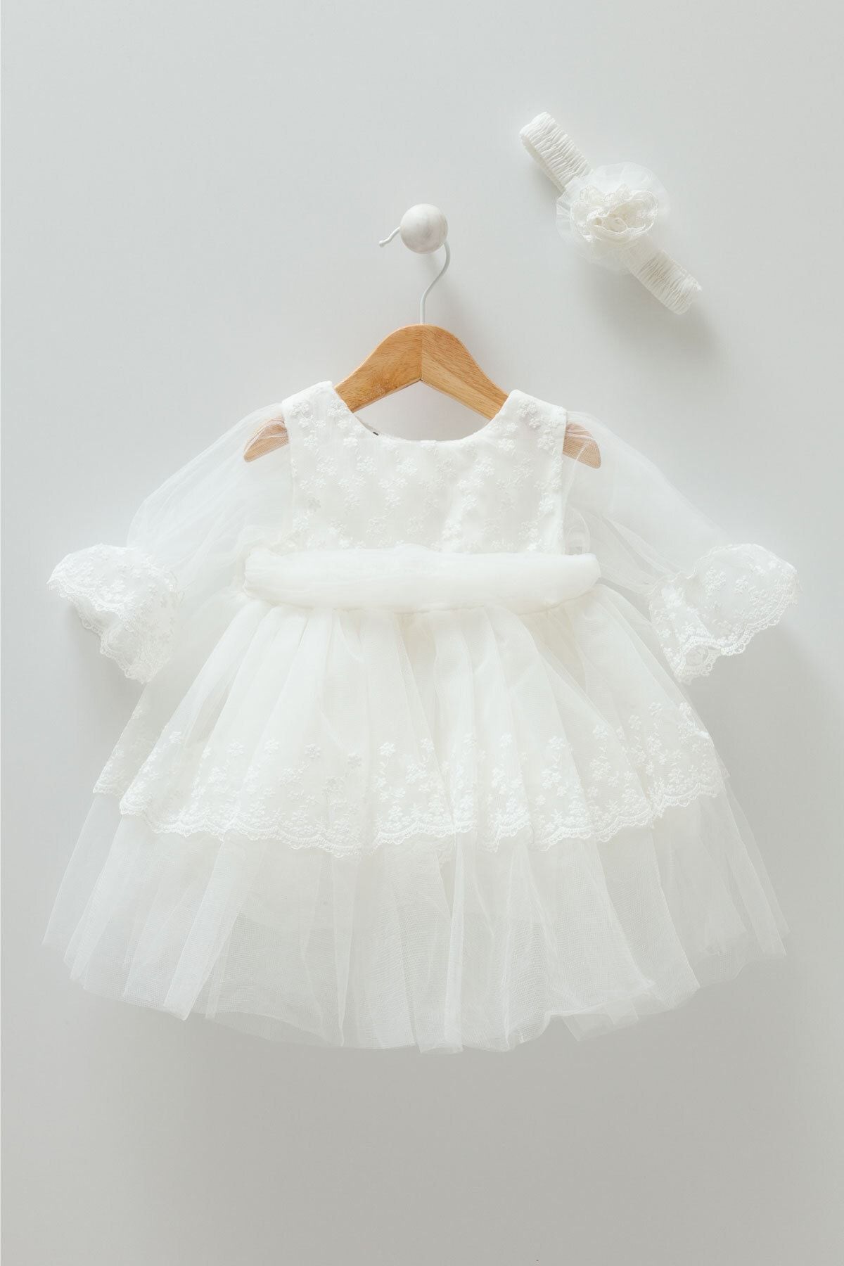 Caramell Kız Bebek Parti Doğum Günü Abiye/bandanalı Tütü Etekli Prenses Elbise (DRESSES) Mendil Hediyeli
