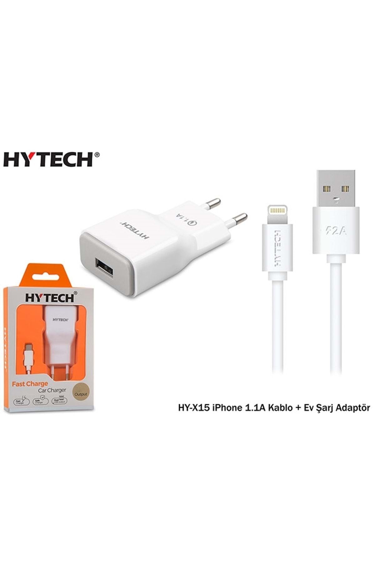 Hytech Hy-x15 Iphone 1.1a Beyaz Kablo + Ev Şarj Adaptör