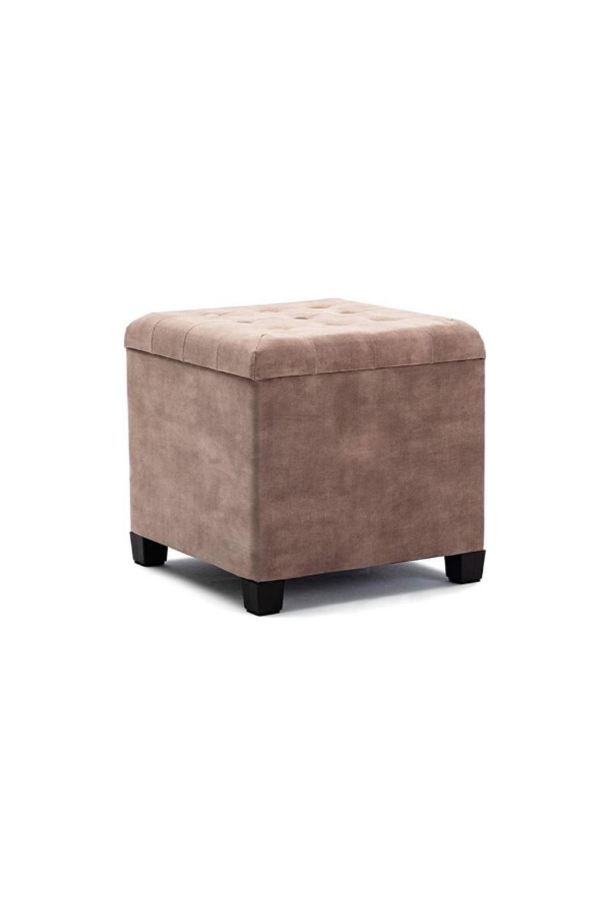 Bilgin Design Sandıklı Kare Puf Bench Bronz Renk Düğmeli Şık Ev Mobilyaları Koltuk Sandalye Sehpa