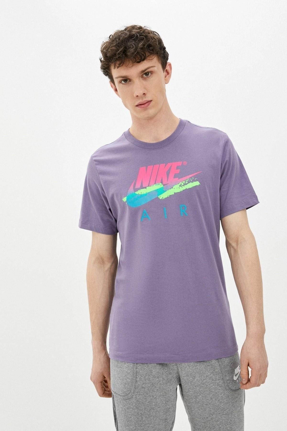 Nike Men's Sportswear Dna Futura T-shirt Baskılı Pamuklu Mort Tişört