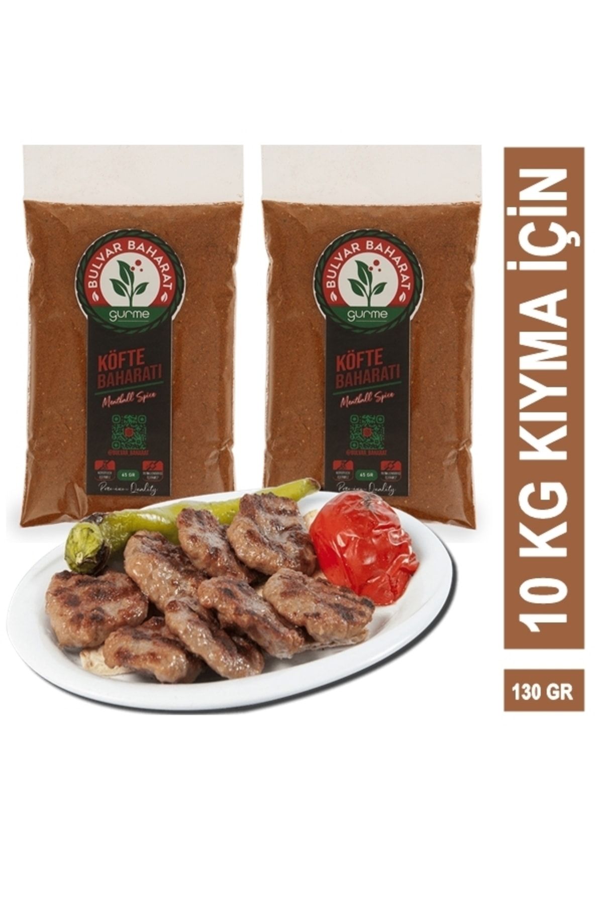 Bulvar Baharat Gurme Köfte Baharatı 130 gr (10 kg Kıyma Için)