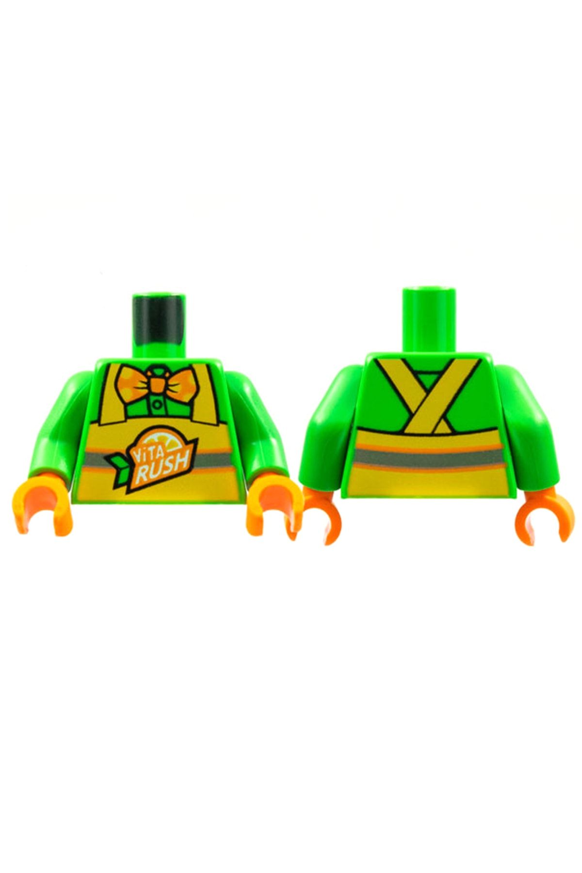 LEGO Orjinal Moc Custom Minifigür Minifigure Gövde Torso Sarı Tulumlu Yeşil Palyaço Kıyafetli