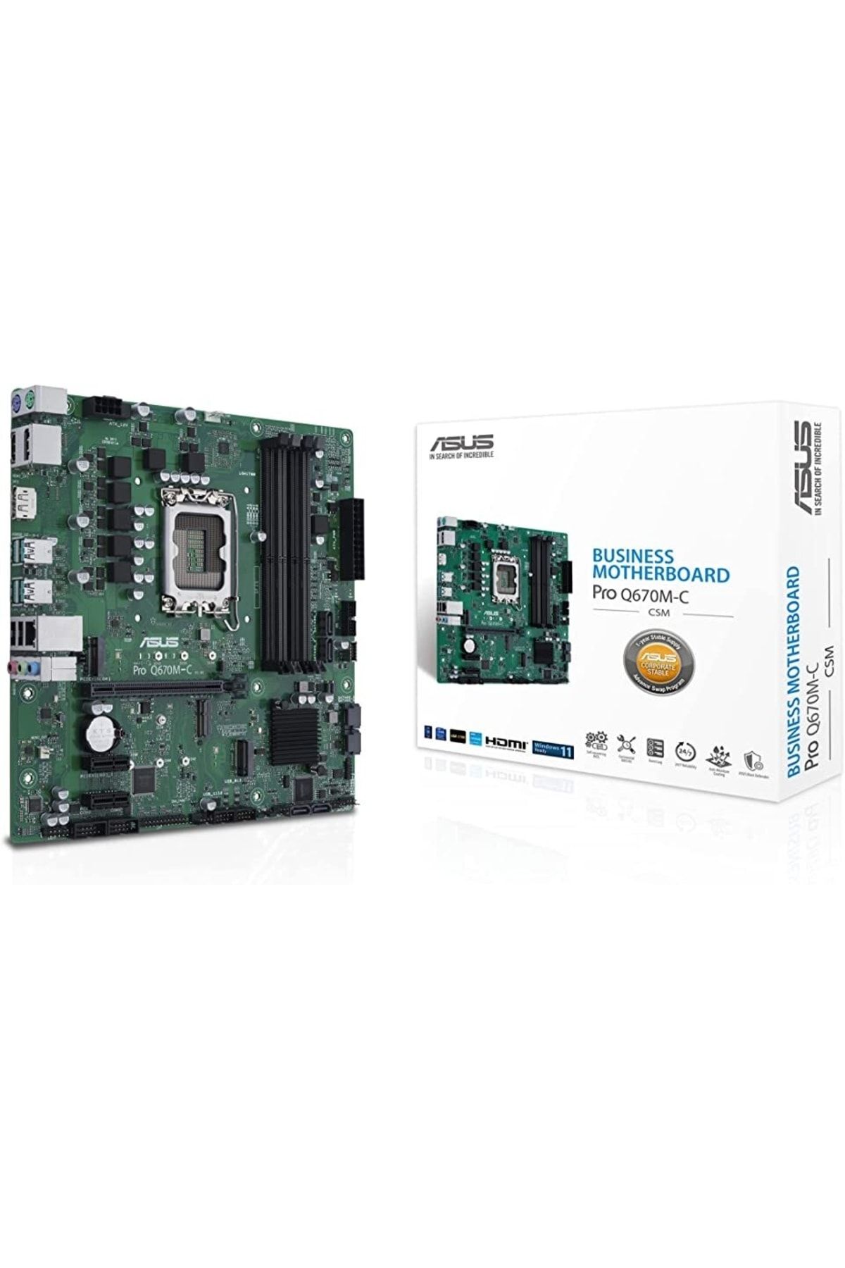 ASUS Pro Q670M-C-Csm Intel Q670 Lga1700 Ddr5 4800 2Xdp Hdmi Çift M2 Usb3.2 Tpm Matx Intel Vpro Dest